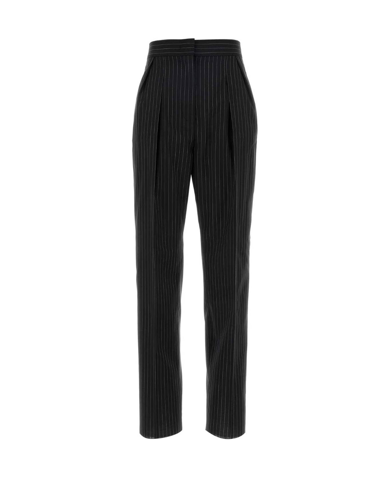 Max Mara Embroidered Wool Sesamo Pant - NERO BIANCO
