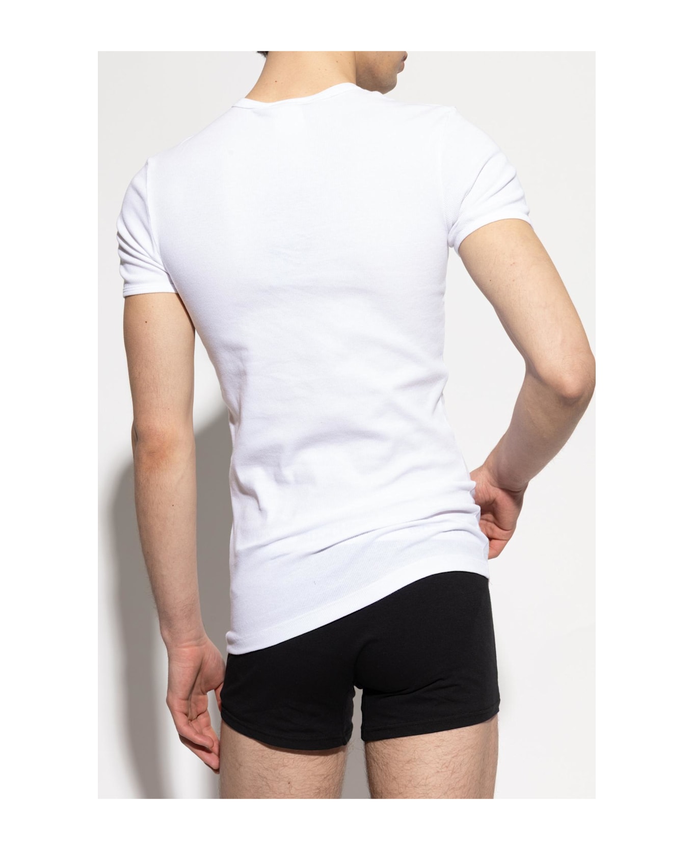 Versace Underwear T-shirt With Embroidered Logo - White