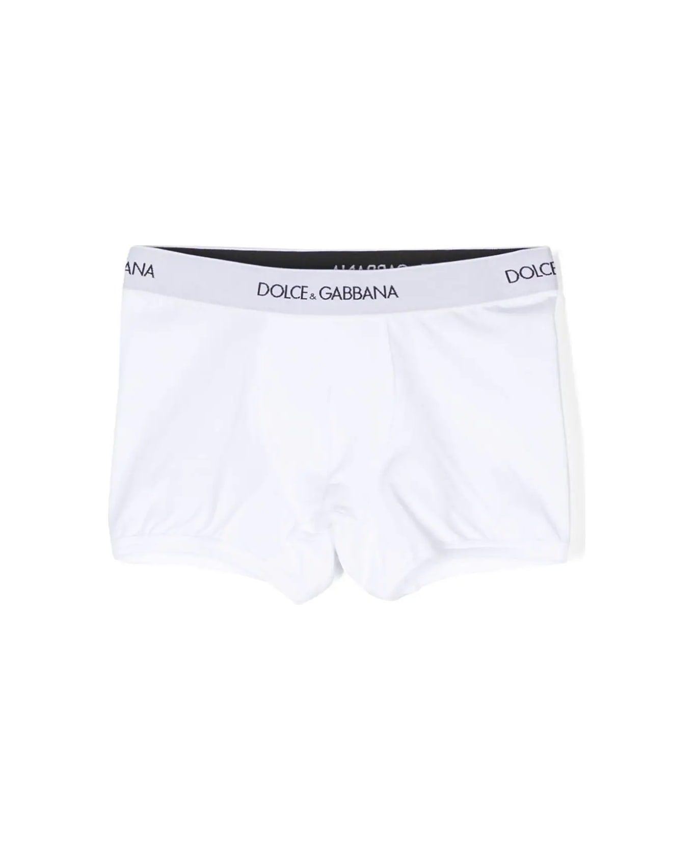 Dolce & Gabbana Set Of 2 Boxer Shorts With Logo - White