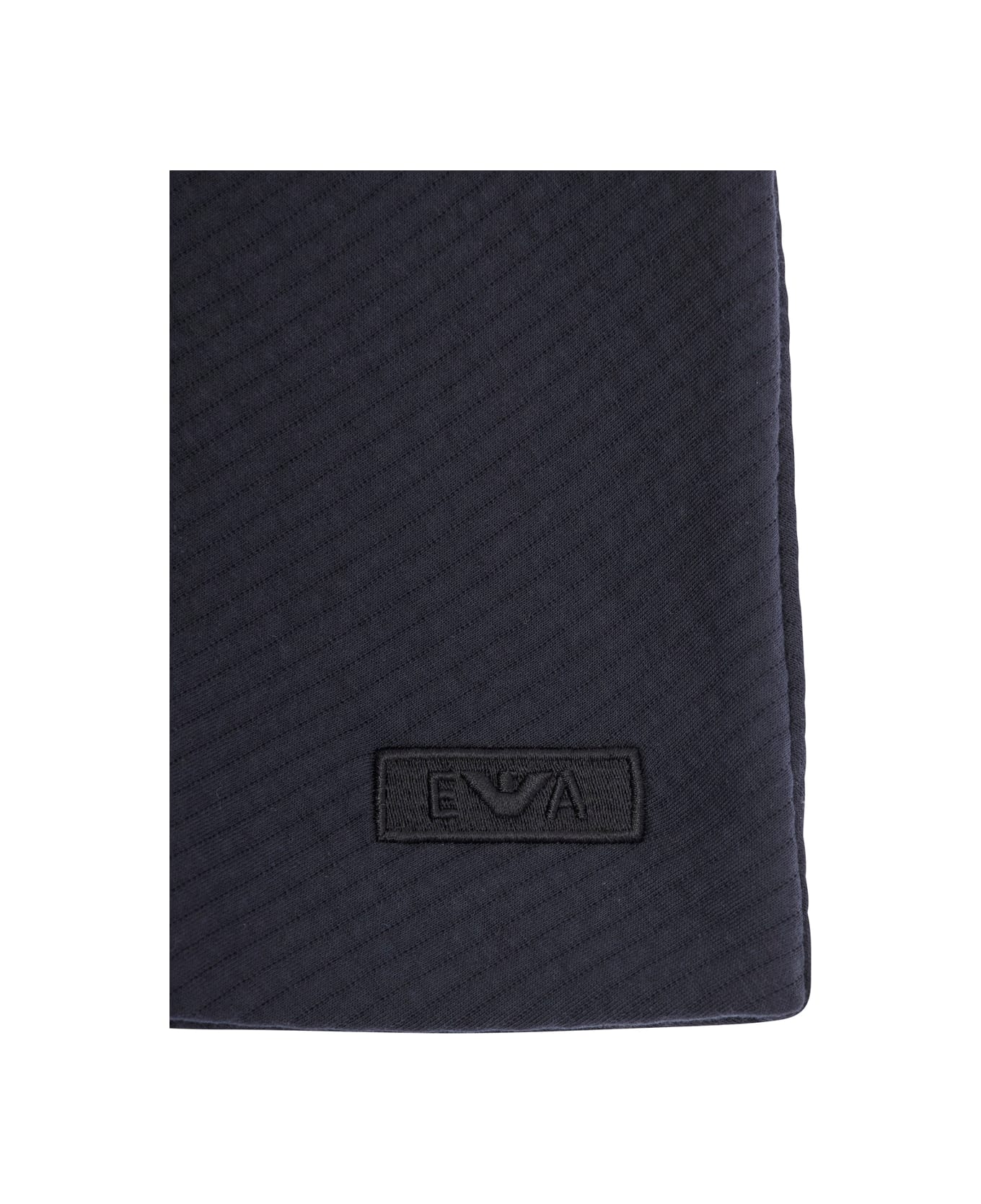 Emporio Armani Blue A-line Skirt With Double-breasted Closure And Logo Patch On The Front In Cotton Blend Girl - Blu