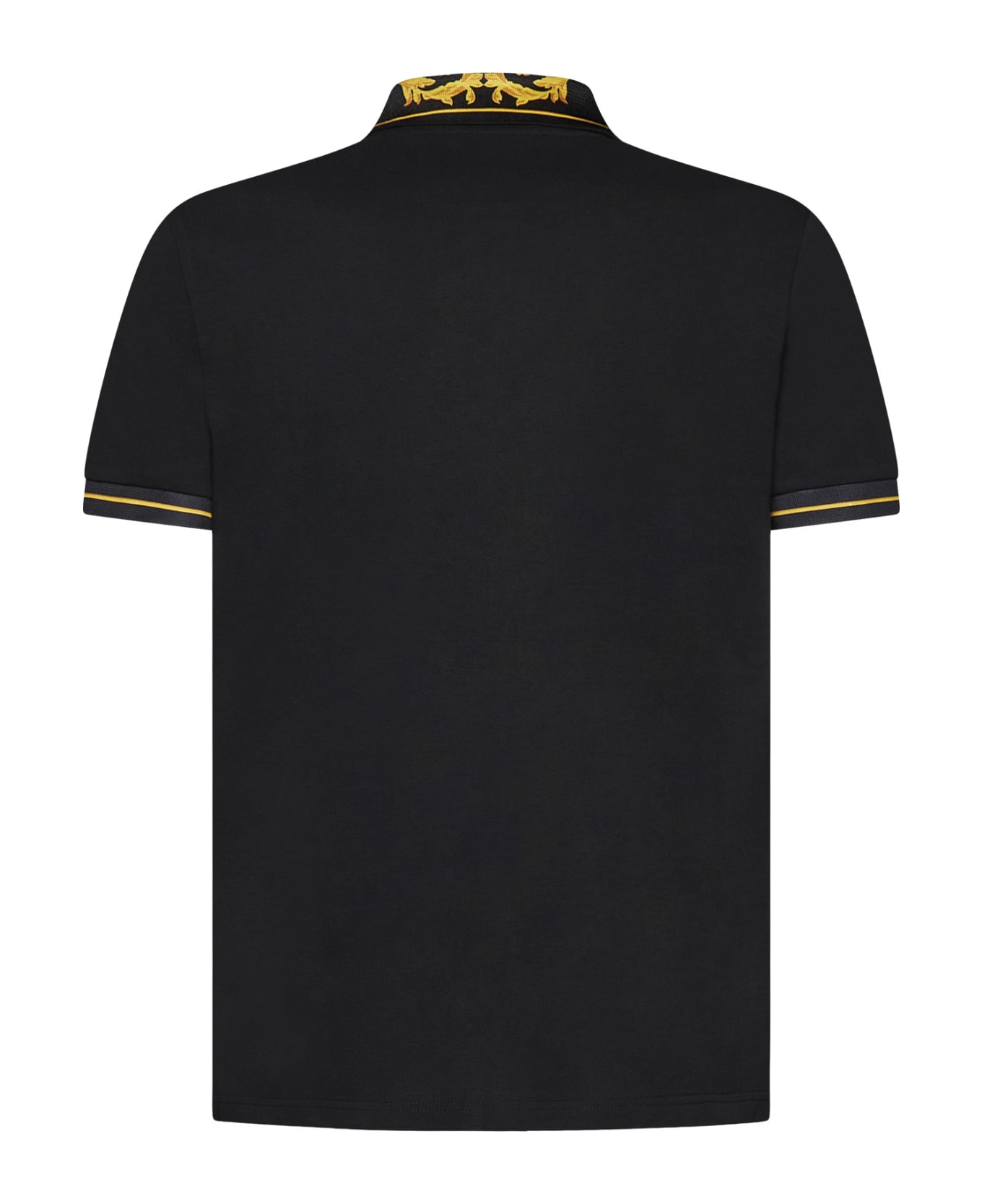 Versace Jeans Couture Baroque-pattern Polo Shirt - black ポロシャツ