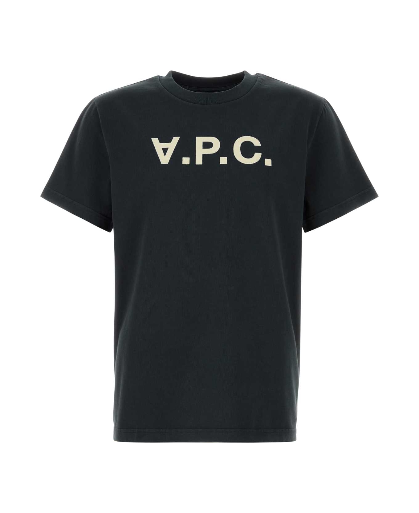 A.P.C. Slate Cotton T-shirt - NOIRBLANCCASSE