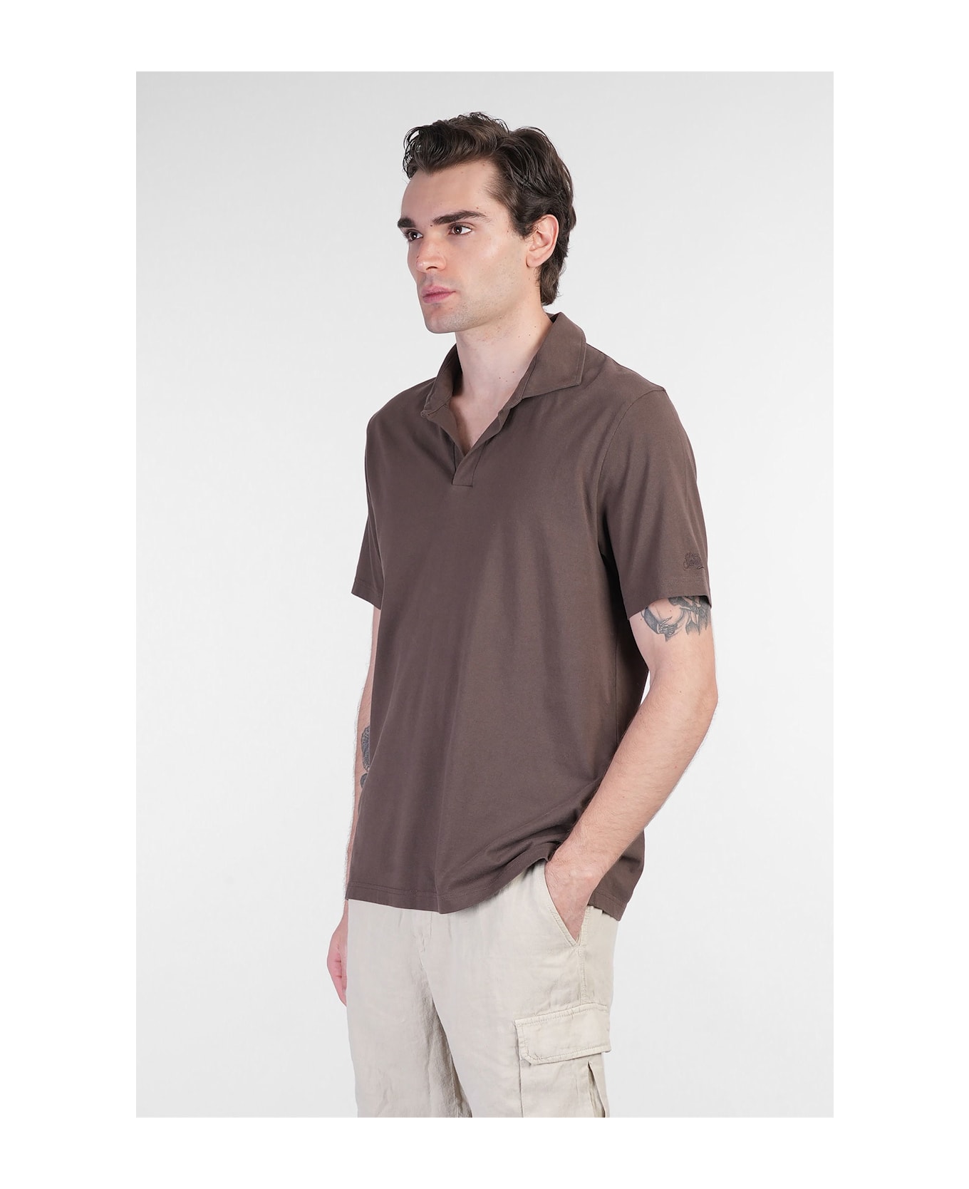 MC2 Saint Barth Brighton Polo In Brown Cotton - brown