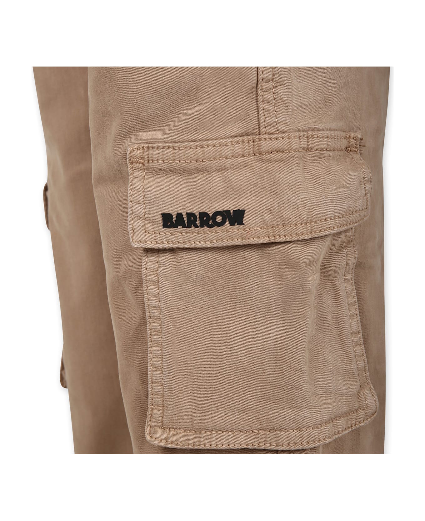 Barrow Beige Trousers For Kids With Logo - Beige