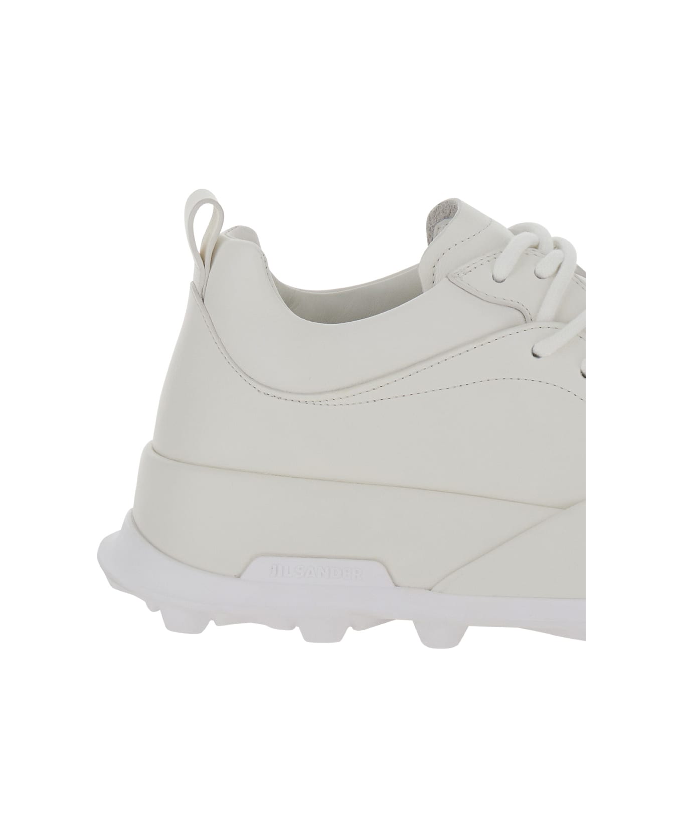 Jil Sander 'orb' White Low Top Sneakers With Cleated Sole In Leather Man - White スニーカー