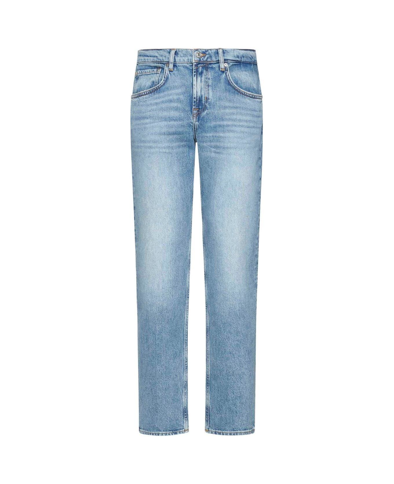 7 For All Mankind The Straight Waterfall Mid-rise Jeans - WATERFALL