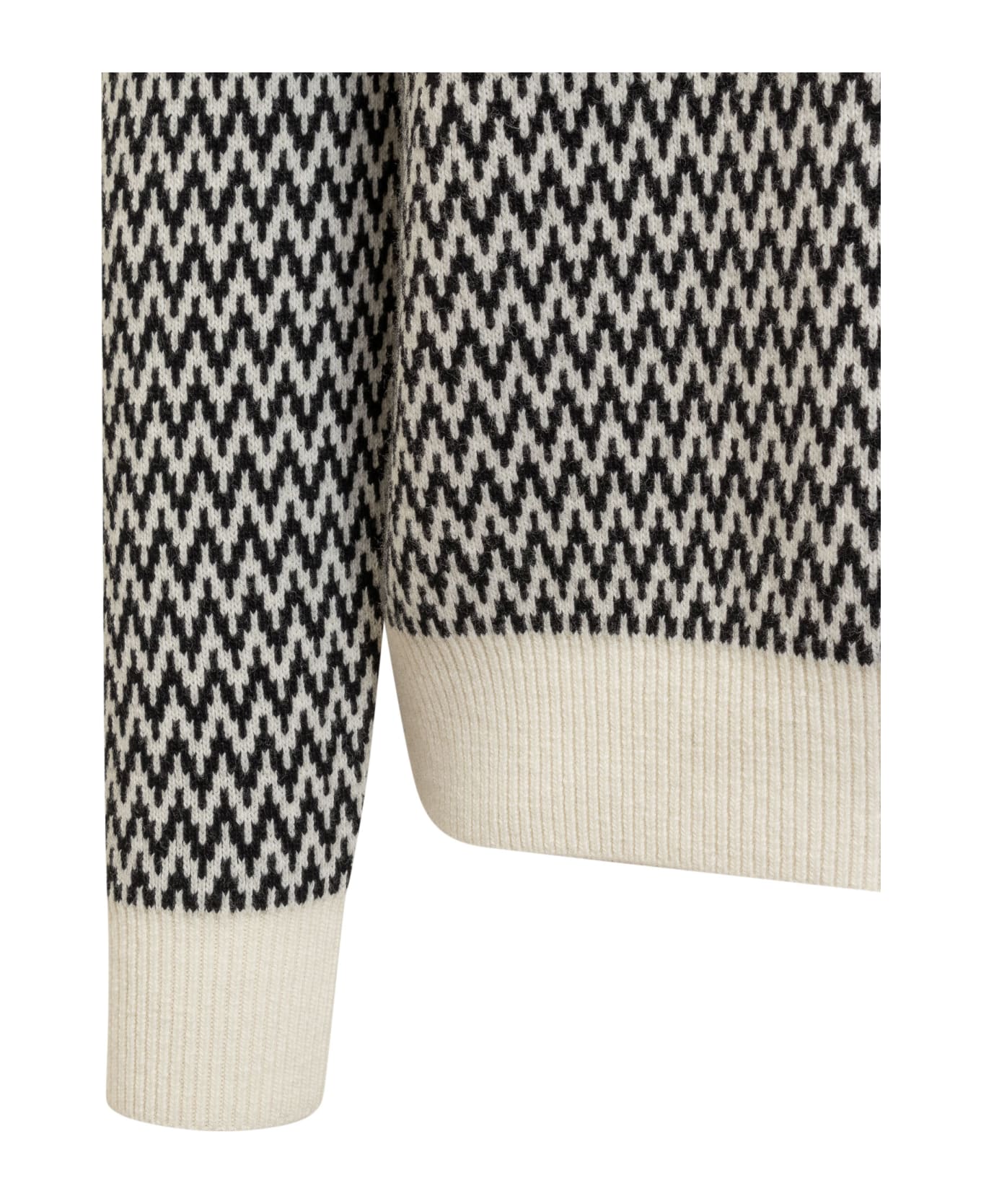 Lanvin Curb Sweater - Black Ecru ニットウェア