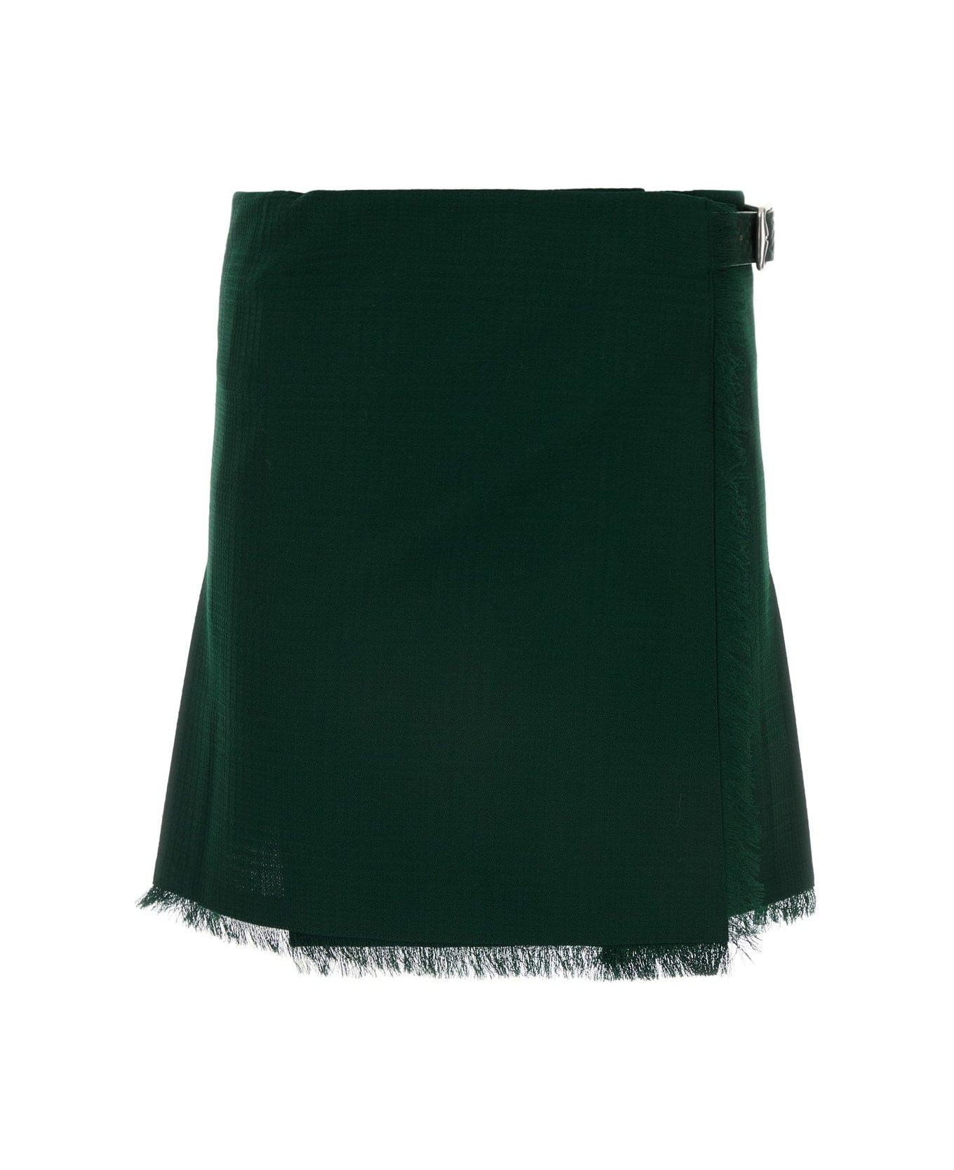 Burberry stripe Pleated Fringed-edge Mini Skirt