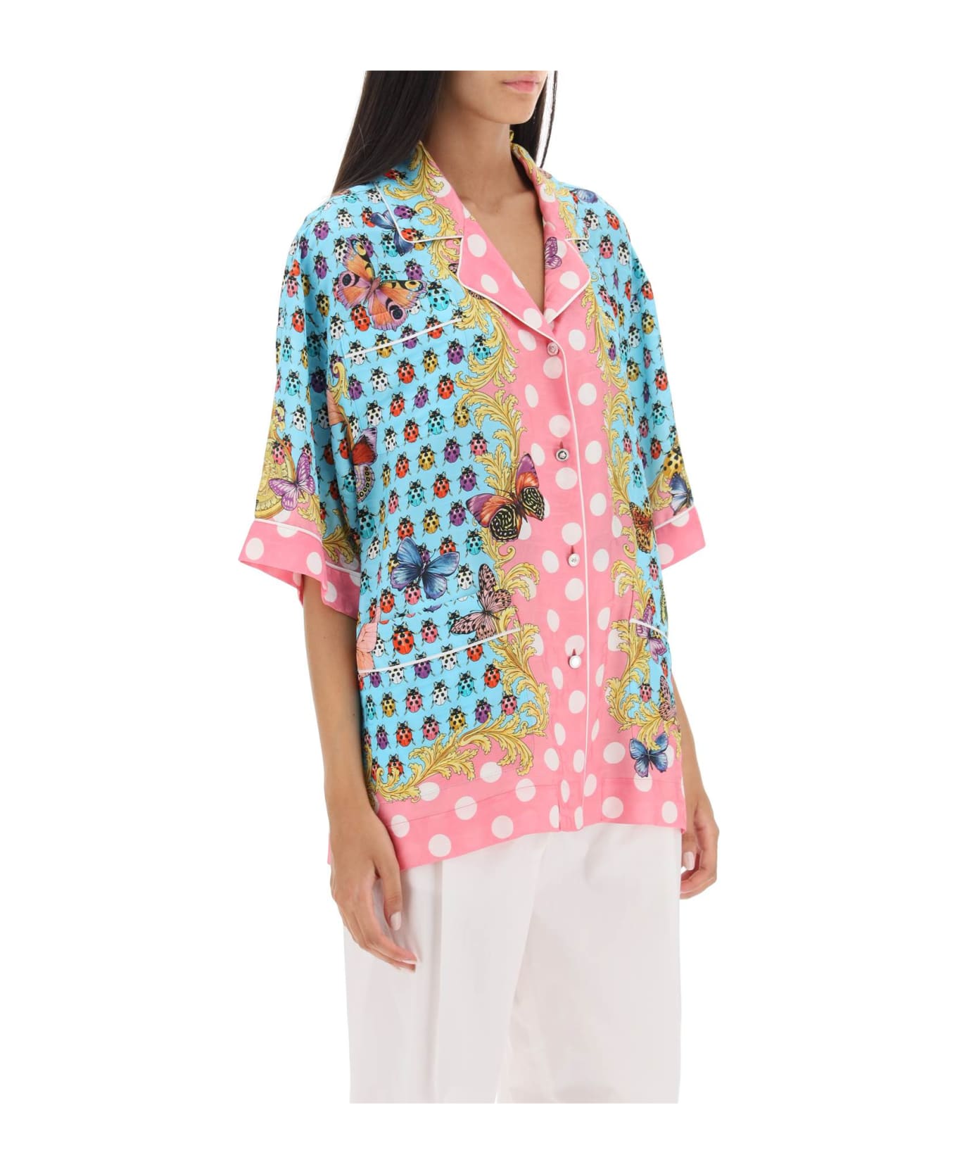 Versace Silk Blend Shirt - Multicolor