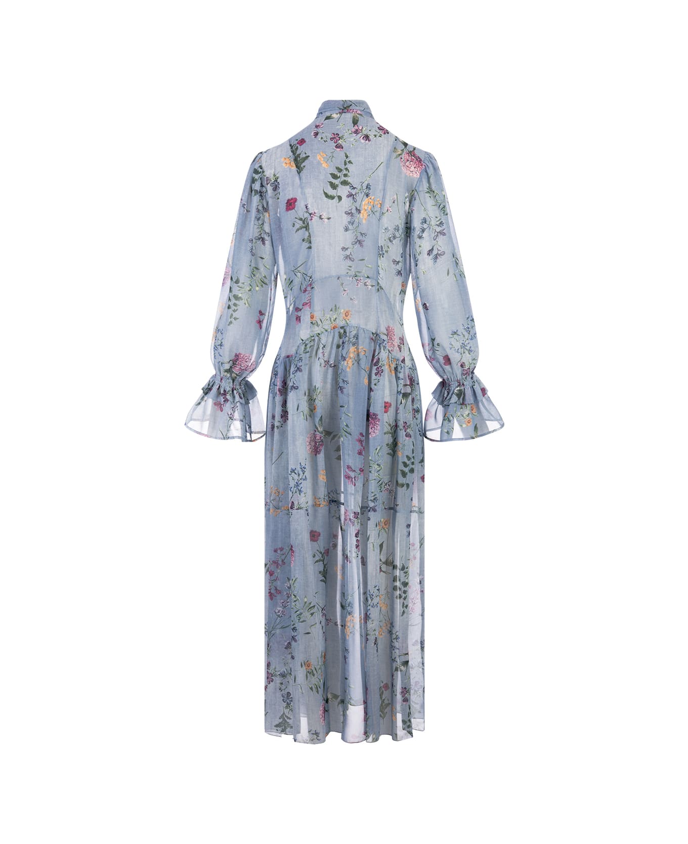 Ermanno Scervino Floral Print Shirt Dress - Blue ワンピース＆ドレス