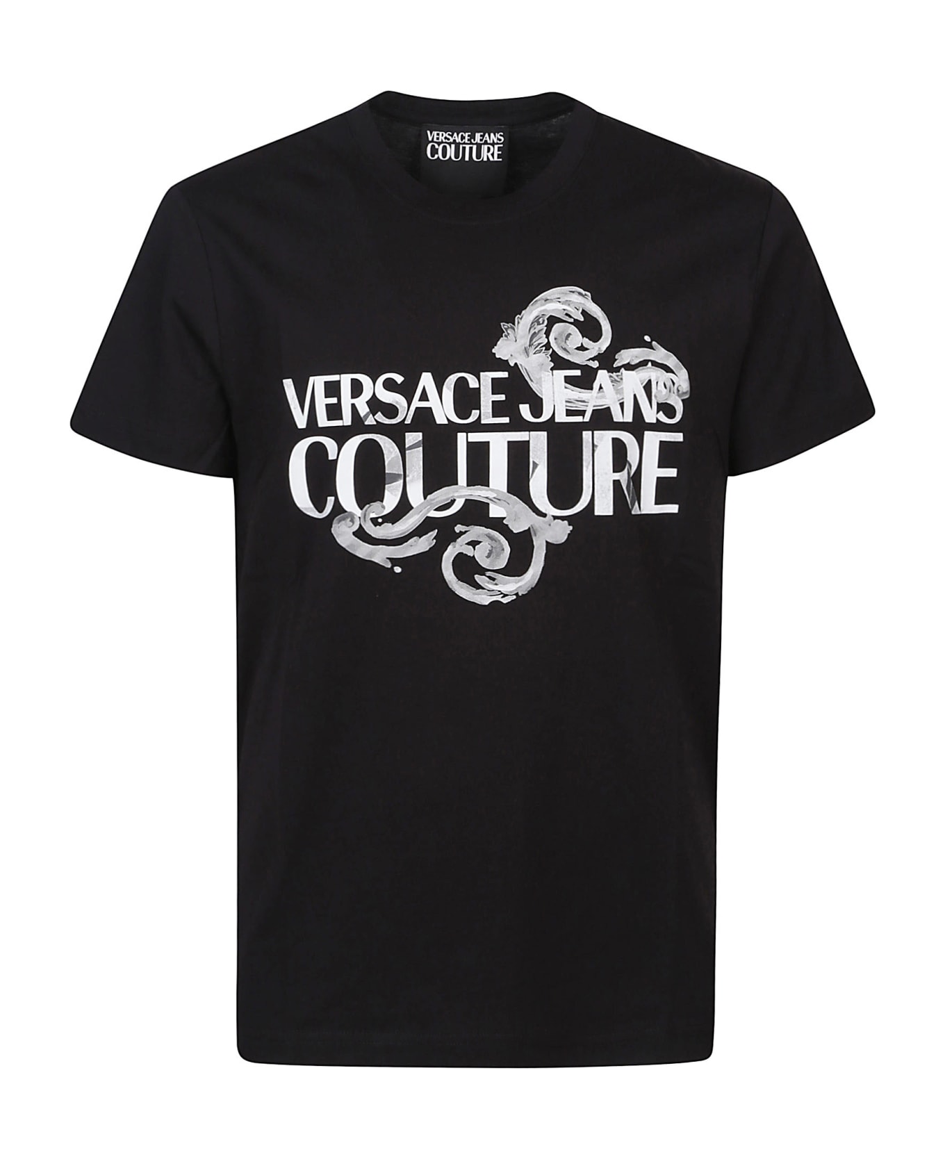 Versace Jeans Couture Watercolor Logo T-shirt - Black シャツ