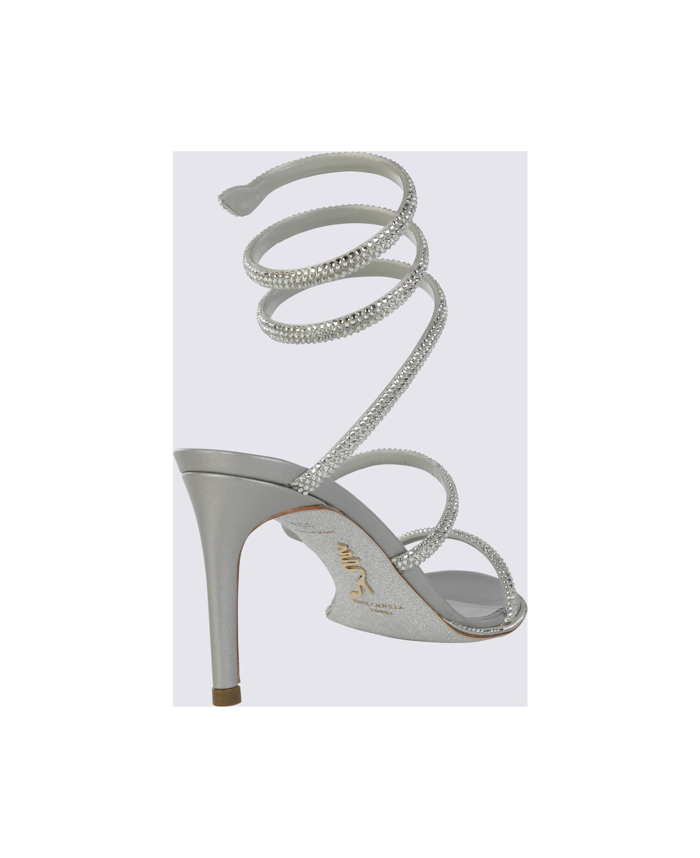 René Caovilla Silver-tone Leather Cleo Sandals - Silver