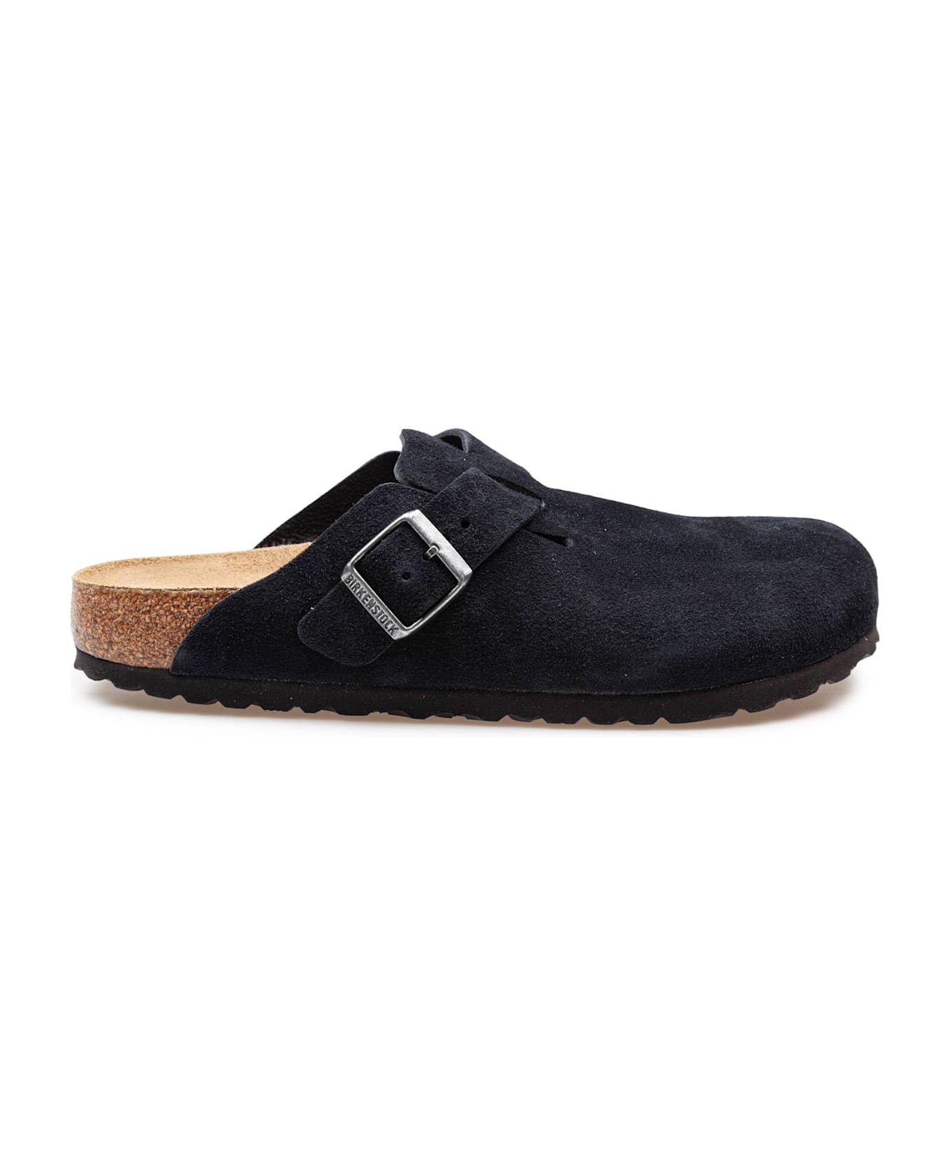 Birkenstock Boston Bf Suede Clogs In Black - Black