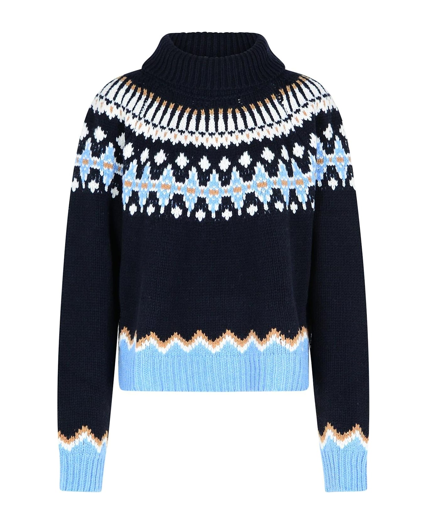 Alanui Sweet Winter Roll-neck Knitted Jumper - Blue
