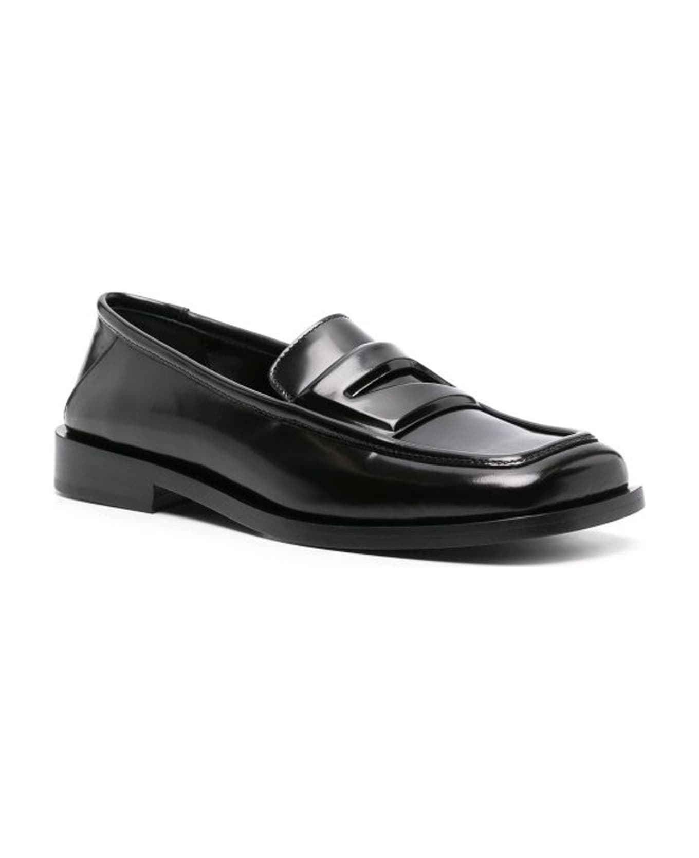 The Attico Amanda Leather Loafers - Black