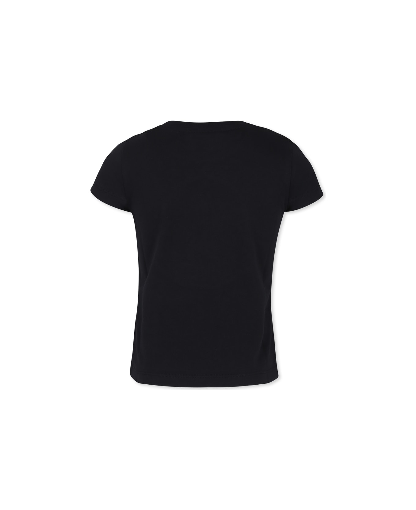 Moncler Black T-shirt For Girl With Logo - Black