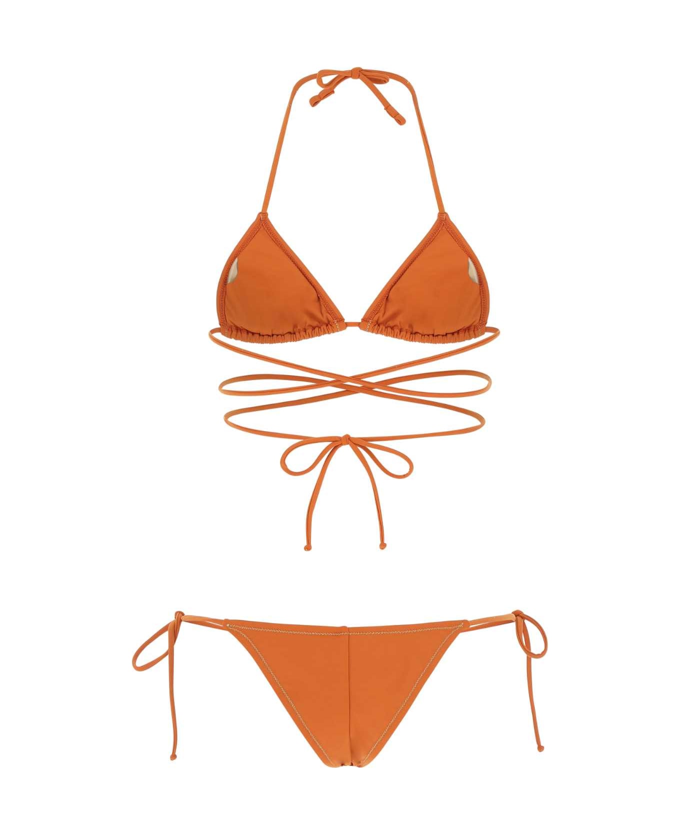 Reina Olga Orange Stretch Nylon Miami Bikini - BRICK