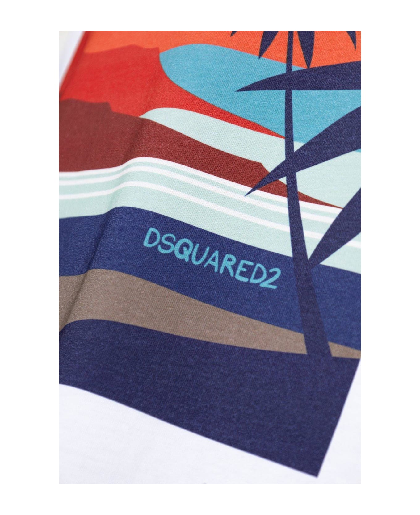 Dsquared2 Summer Lovers Loose Fit Sunset T-shirt - WHITE