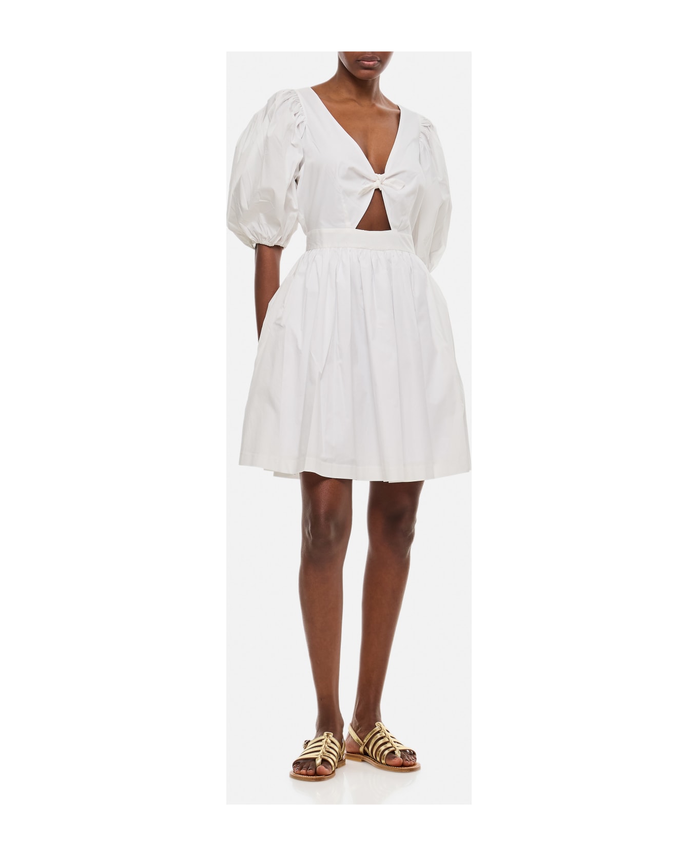 Rotate by Birger Christensen Puff Sleeve Mini Dress - White