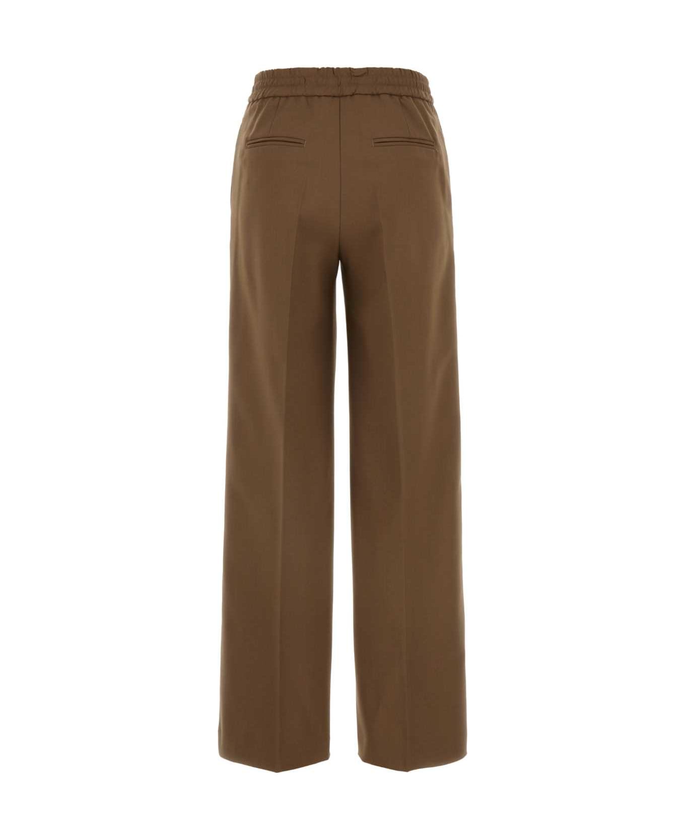 PT Torino Biscuit Stretch Wool Palazzo Pant - CAMMELLO