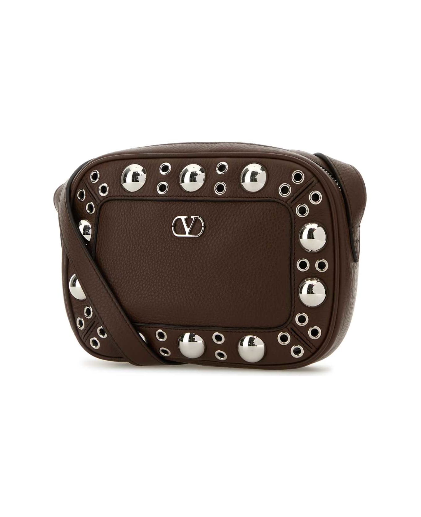 Valentino Garavani Brown Leather Nellcã´te Shoulder Bag - TEAKBROWN