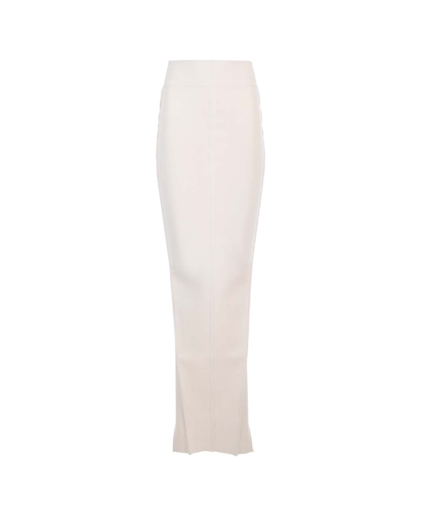 Rick Owens Knit Fitted Long Skirt - Ivory