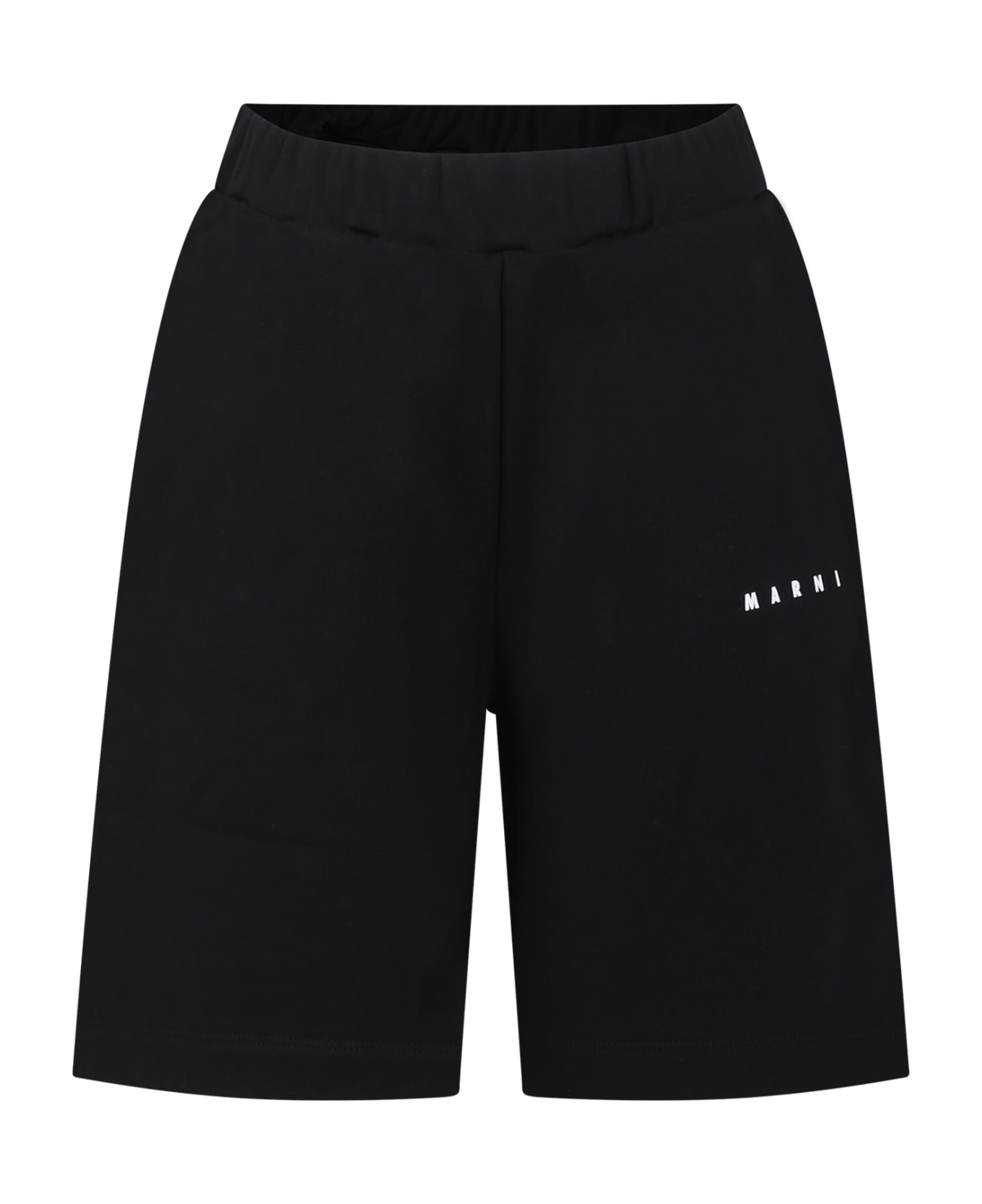 Marni Black Shorts For Kids With Logo - Black ボトムス