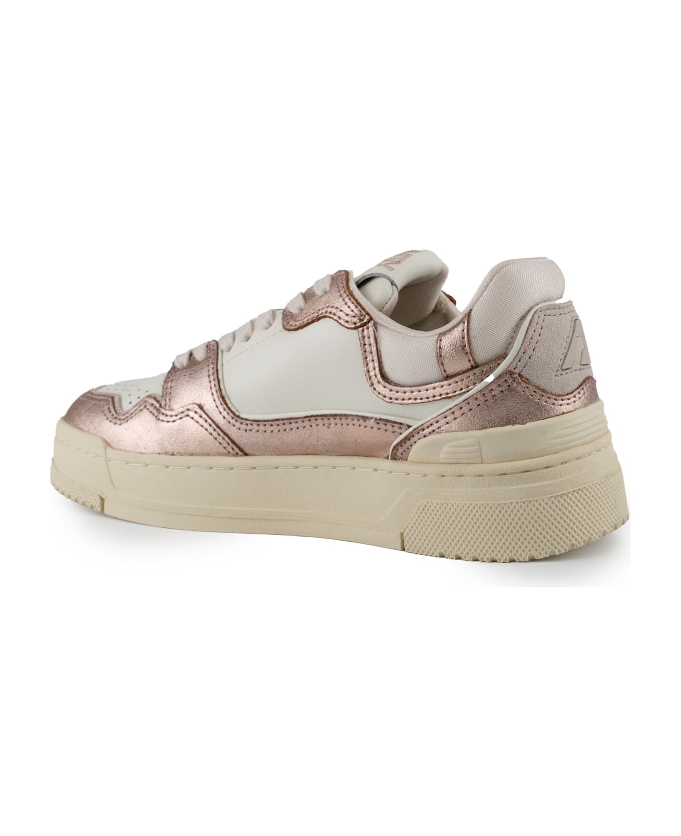 Autry Clc Sneakers In Metal Leather - Met/bot wht/copper