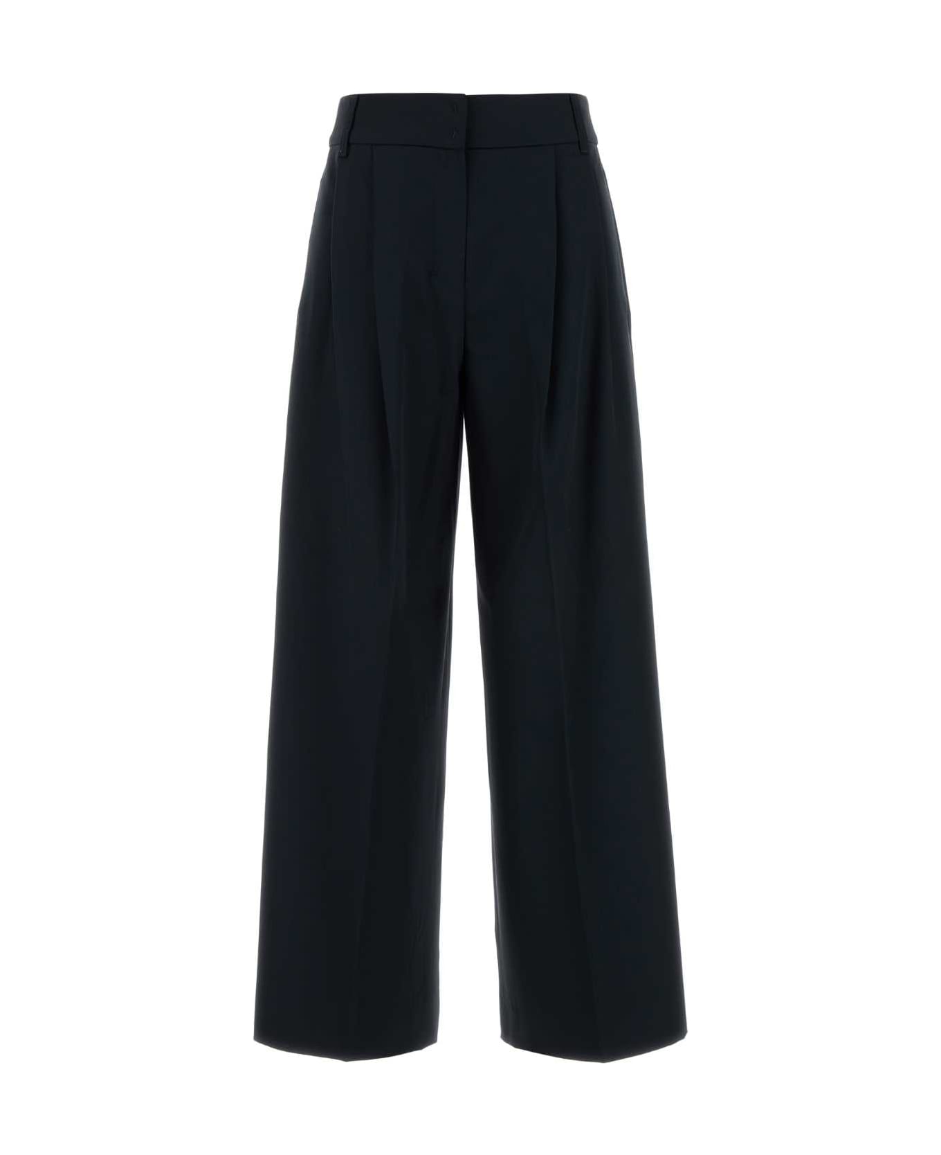 
S Max Mara Midnight Wool Nichols Palazzo Pant - BLU MARINO