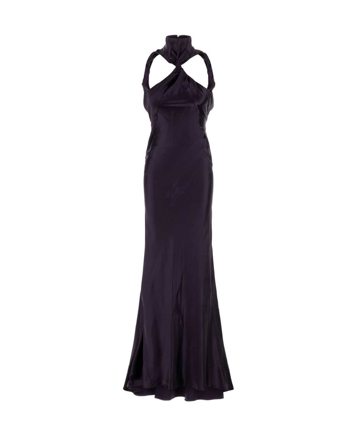 The Attico Purple Satin Long Dress - PURPLE