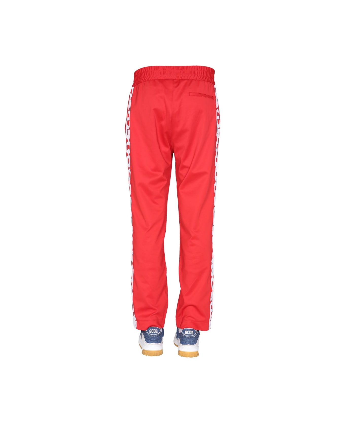 GCDS Jogging Pants With "chain" Print - RED
