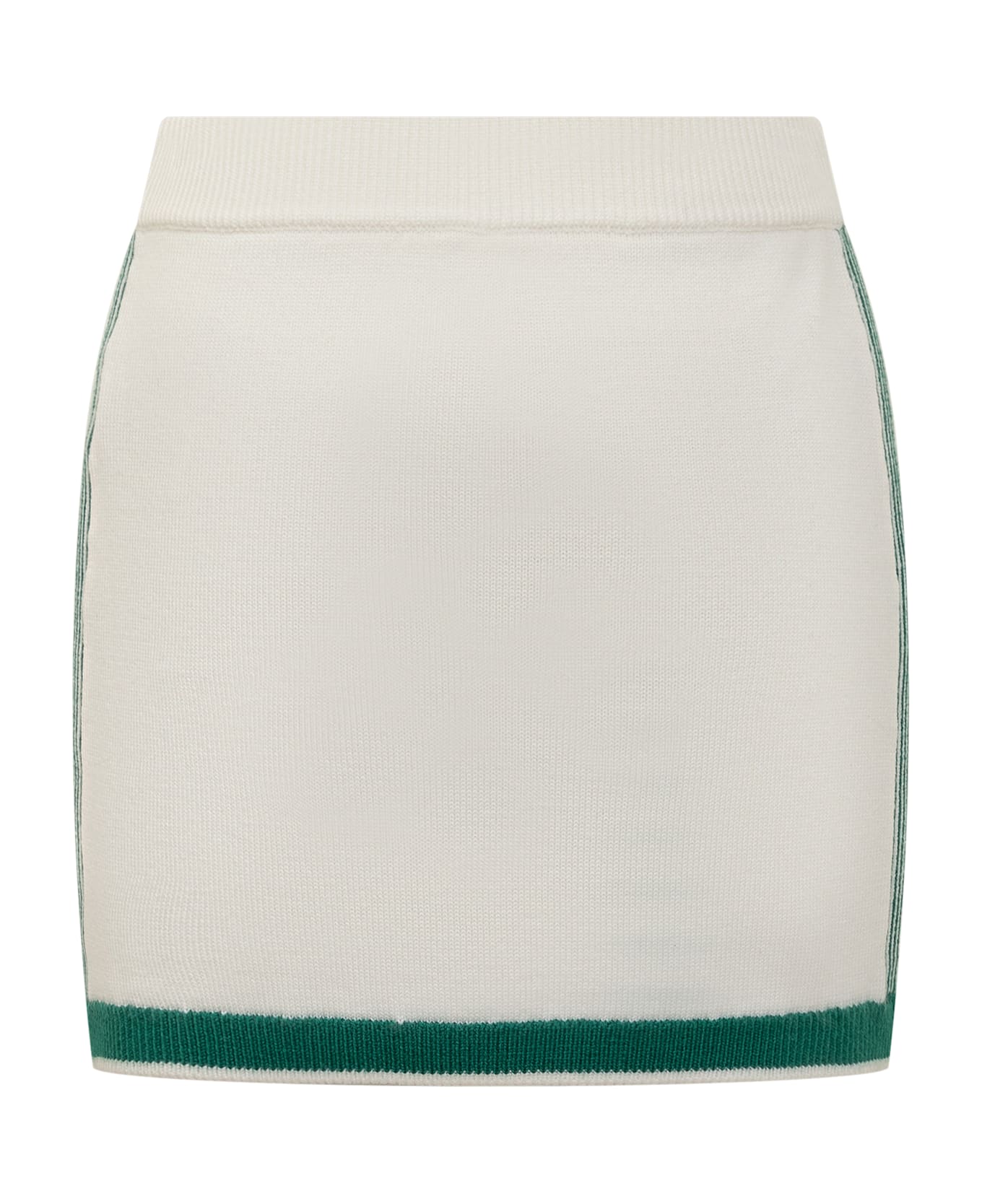 Casablanca Tennis Skirt - WHITE/GREEN