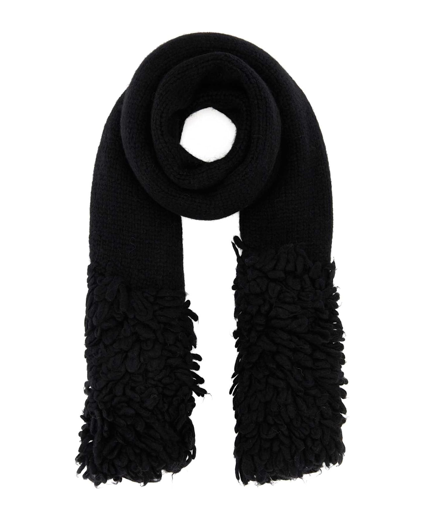 Loewe Black Alpaca Blend Scarf - BLACK