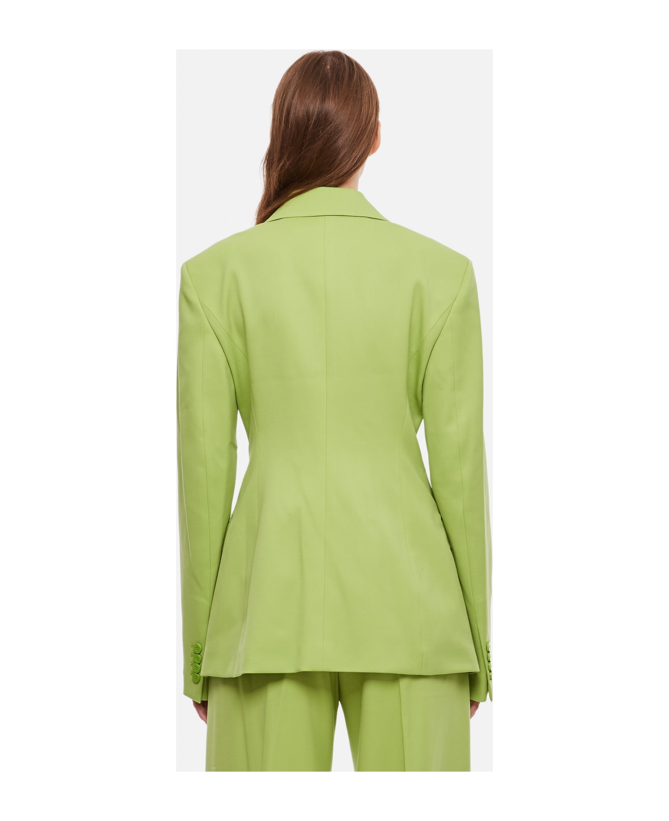 The Attico Gabardine Blue Blazer - Green