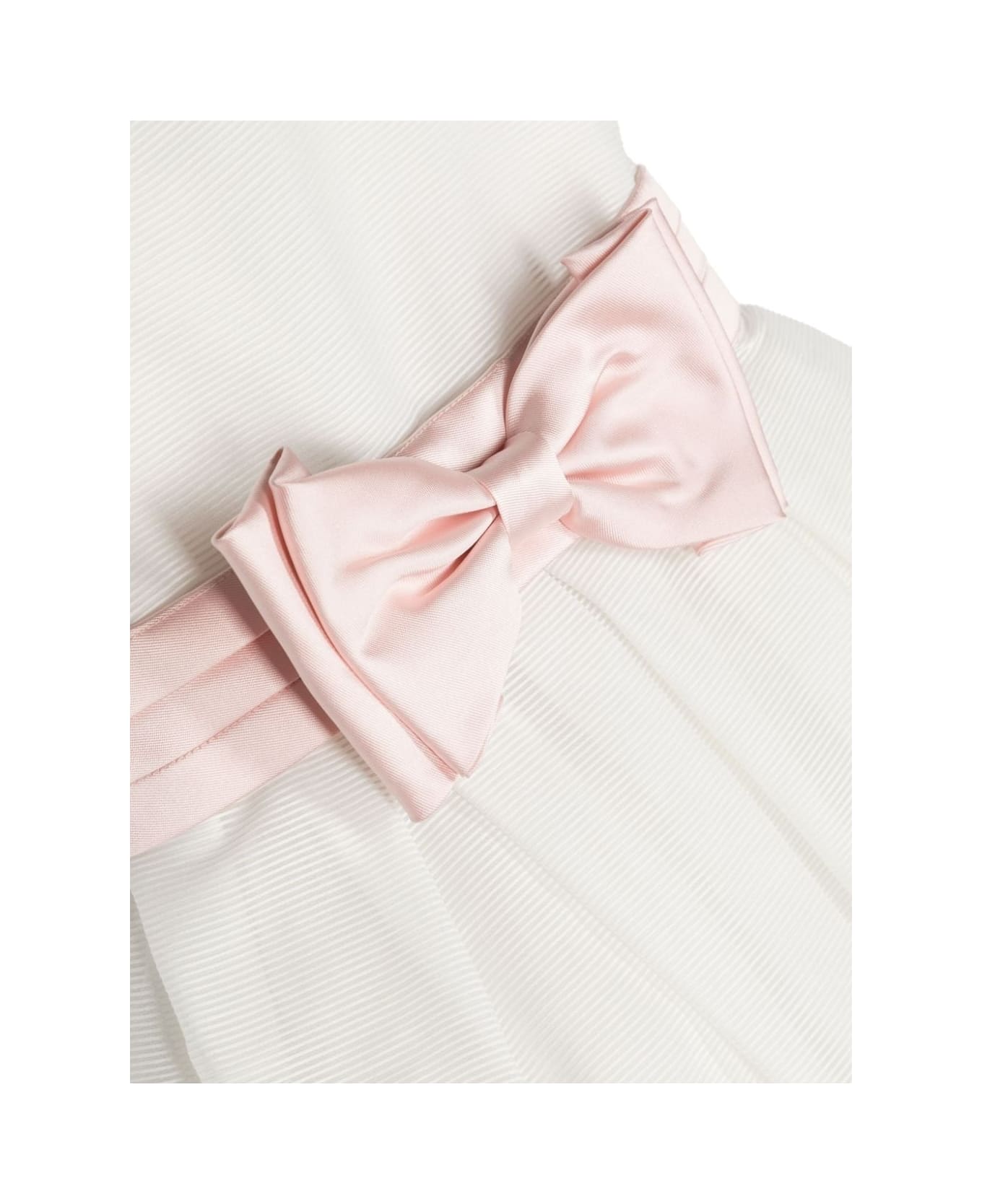 Amaya Arzuaga Pleated Dress With Bow - Pink ワンピース＆ドレス