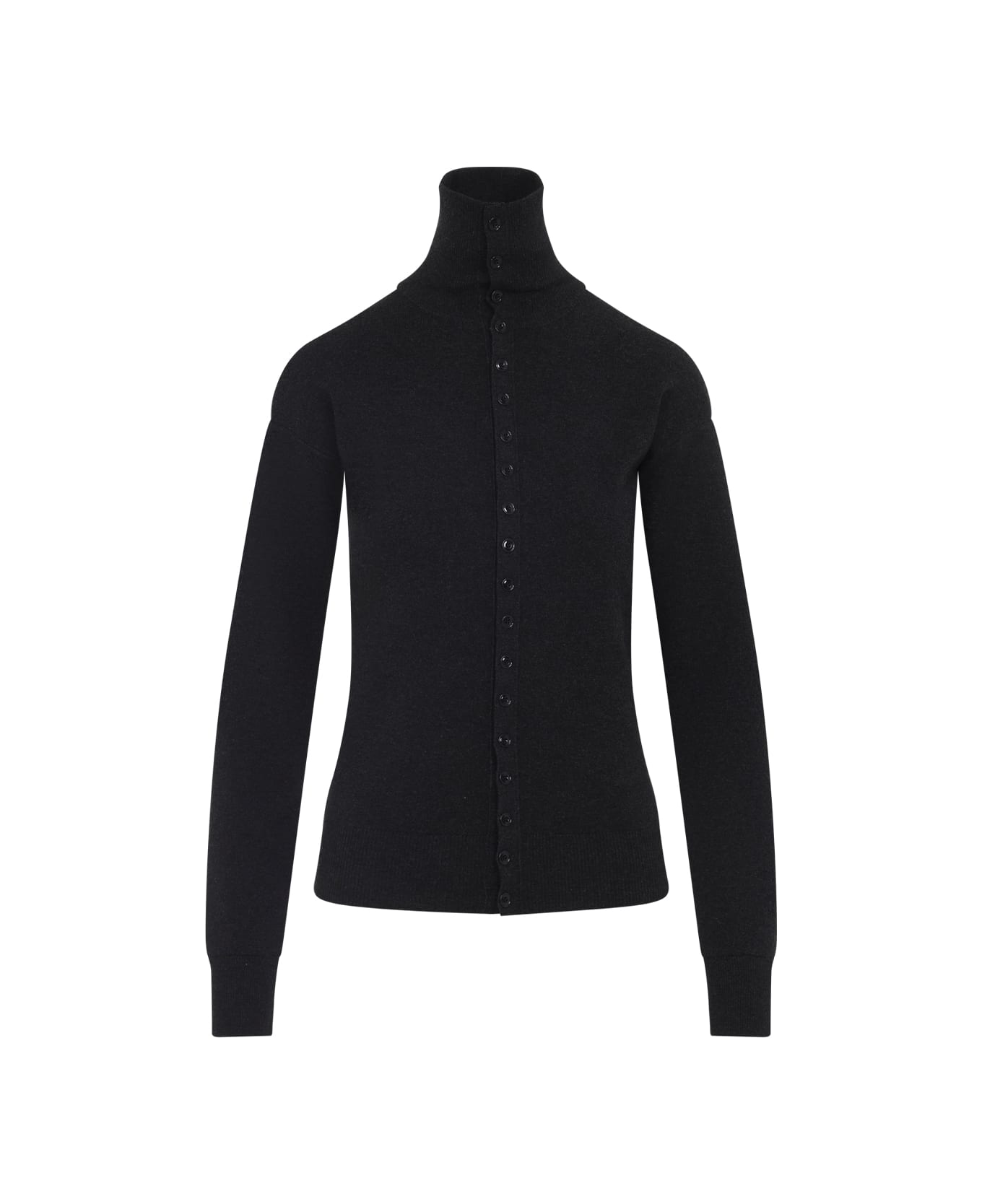 Lemaire Buttoned Fitted Cardigan - Anthracite Melange