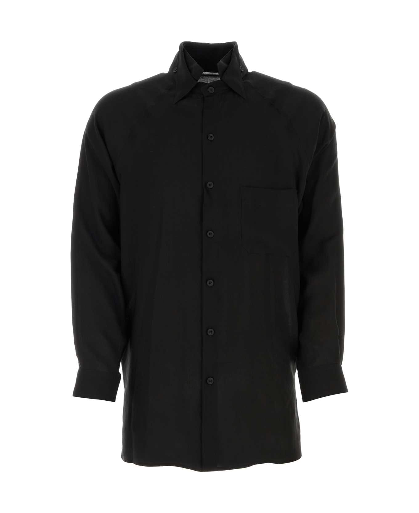 Yohji Yamamoto Black Cellulose Shirt - BLACK