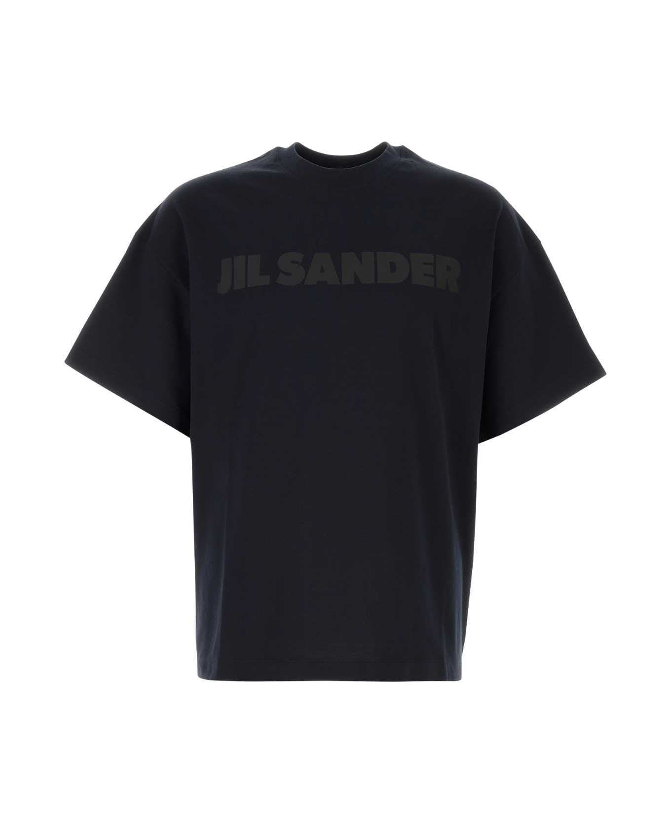 Jil Sander Black Cotton T-shirt - MIDNIGHT
