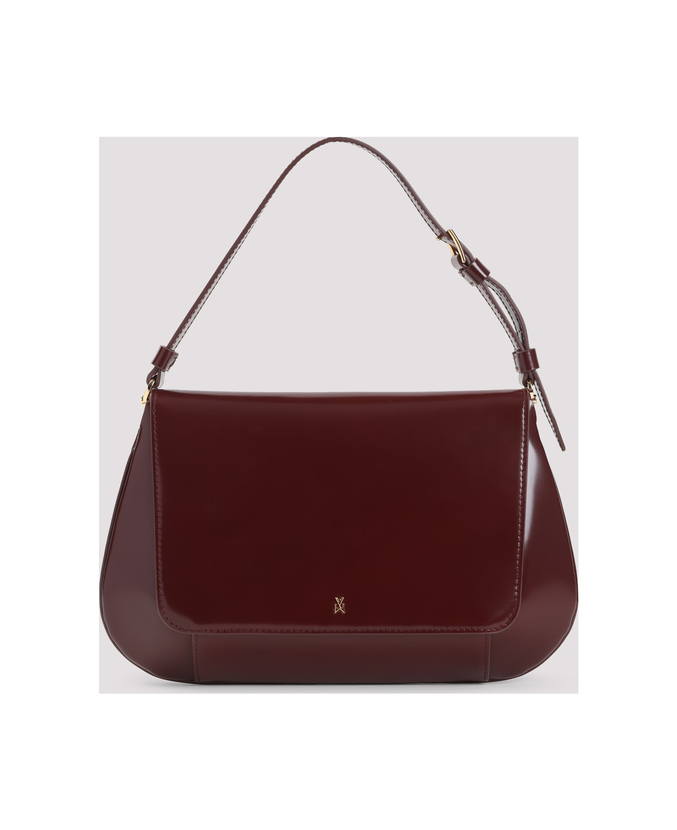 Amina Muaddi Ami Shoulder Bag - Wine Gold