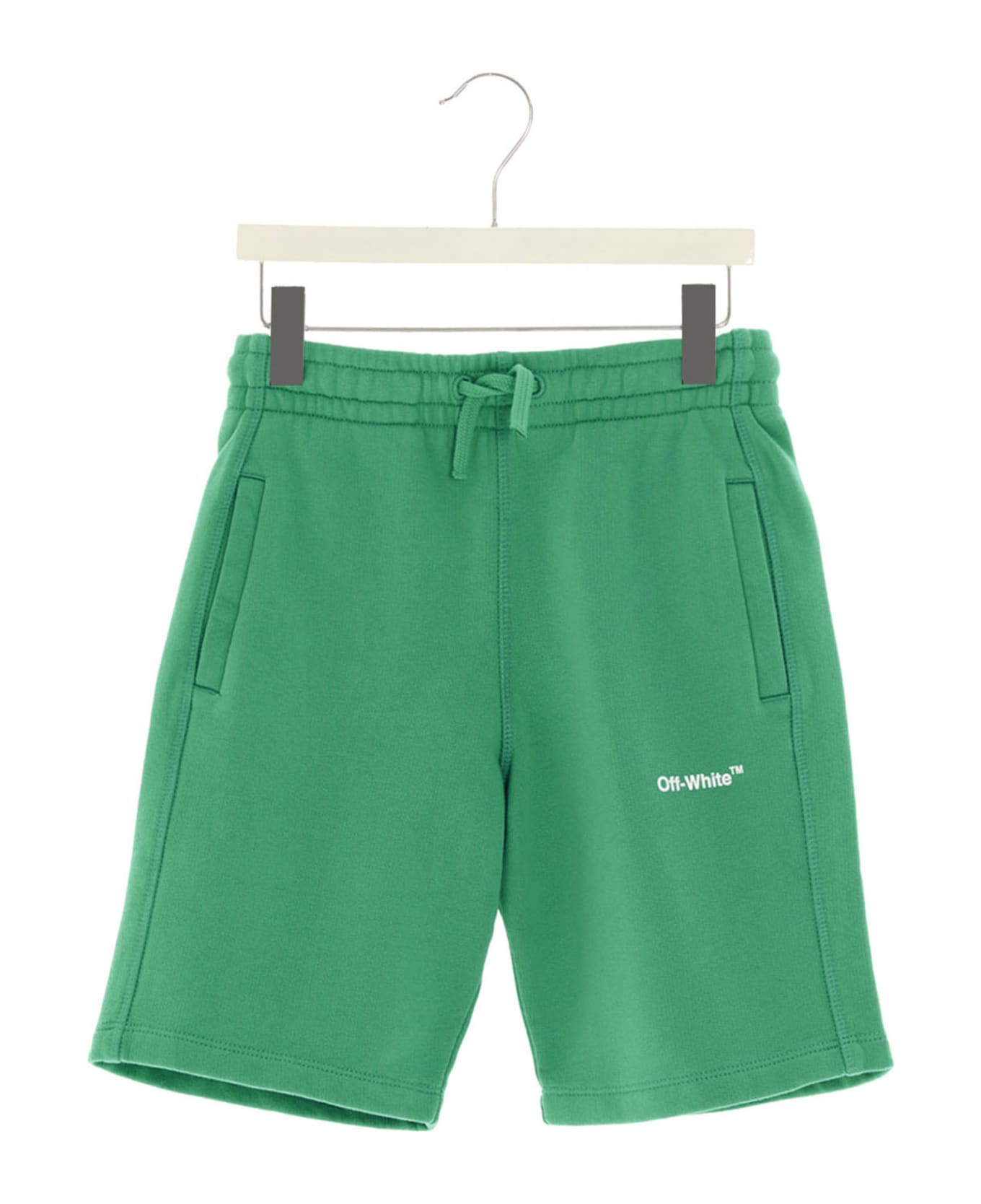 Off-White 'helvetica' Bermuda Shorts - Green