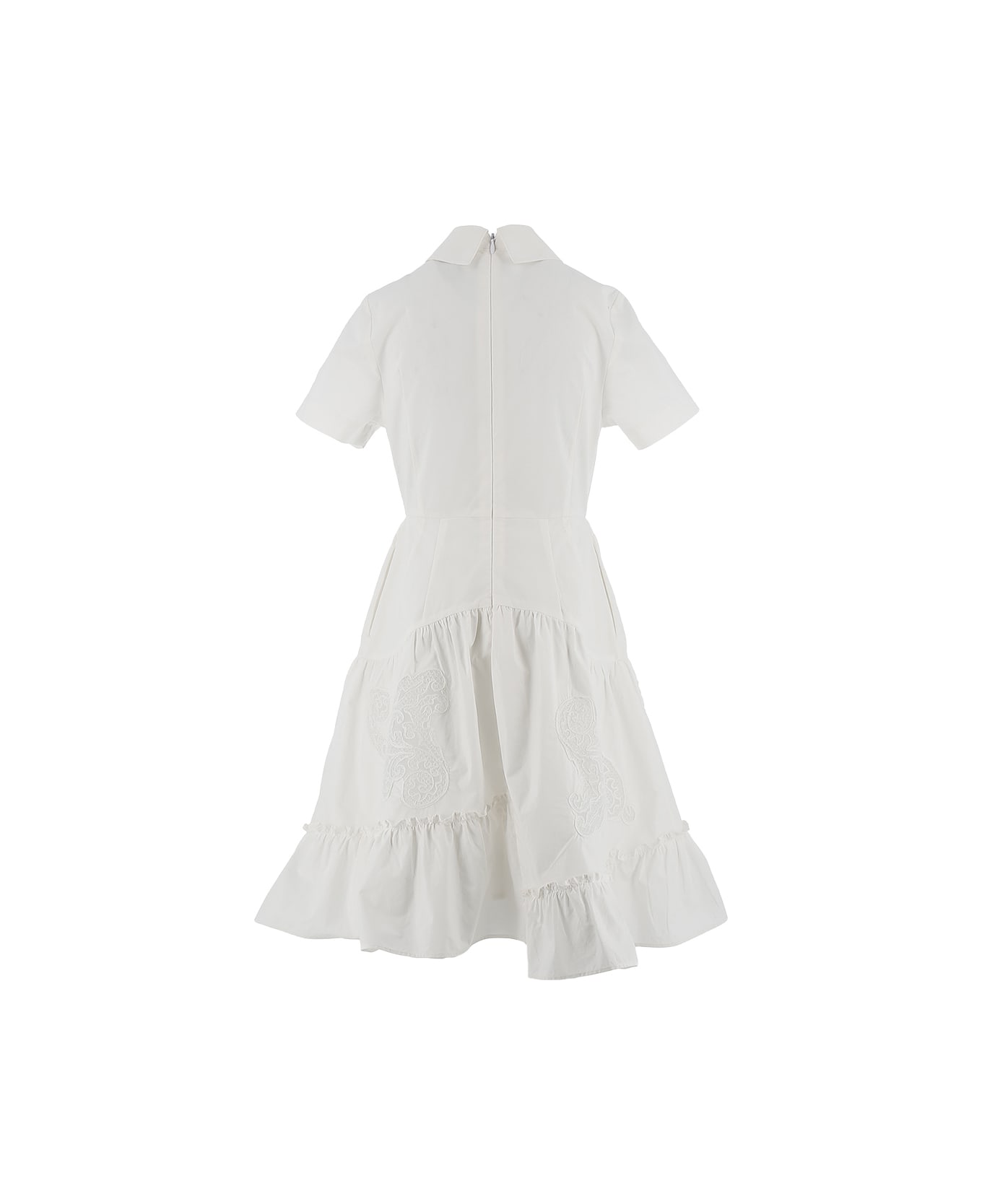 Ermanno Scervino Junior White Shirt Dress With Lace - White