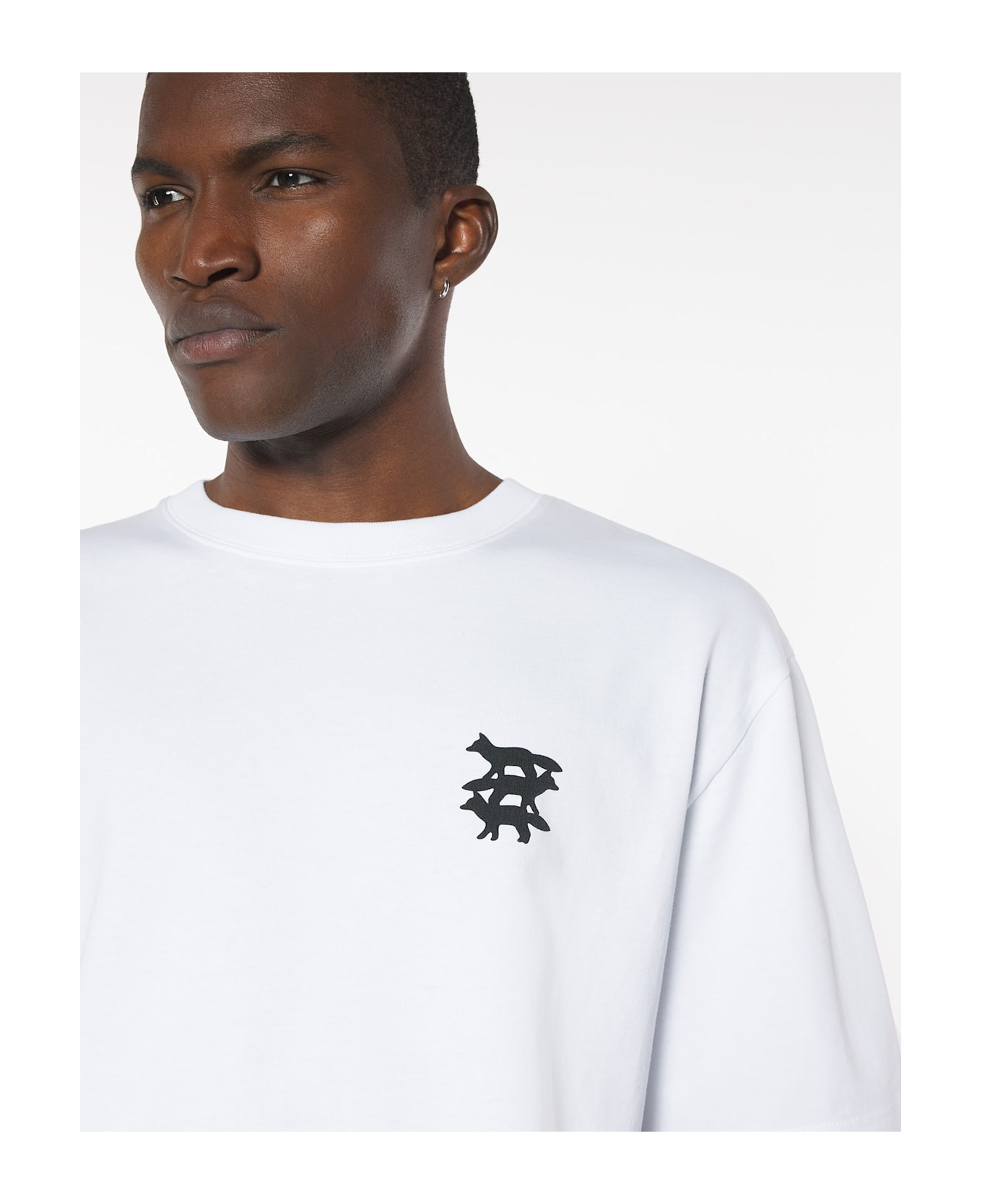 Maison Kitsuné Stunt Fox Oversize Tee Shirt - White