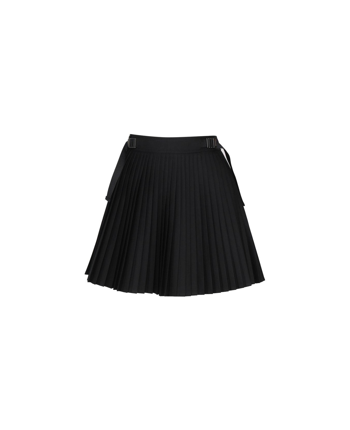 Christian Dior Logo Engraved Pleated Mini Skirt - Black