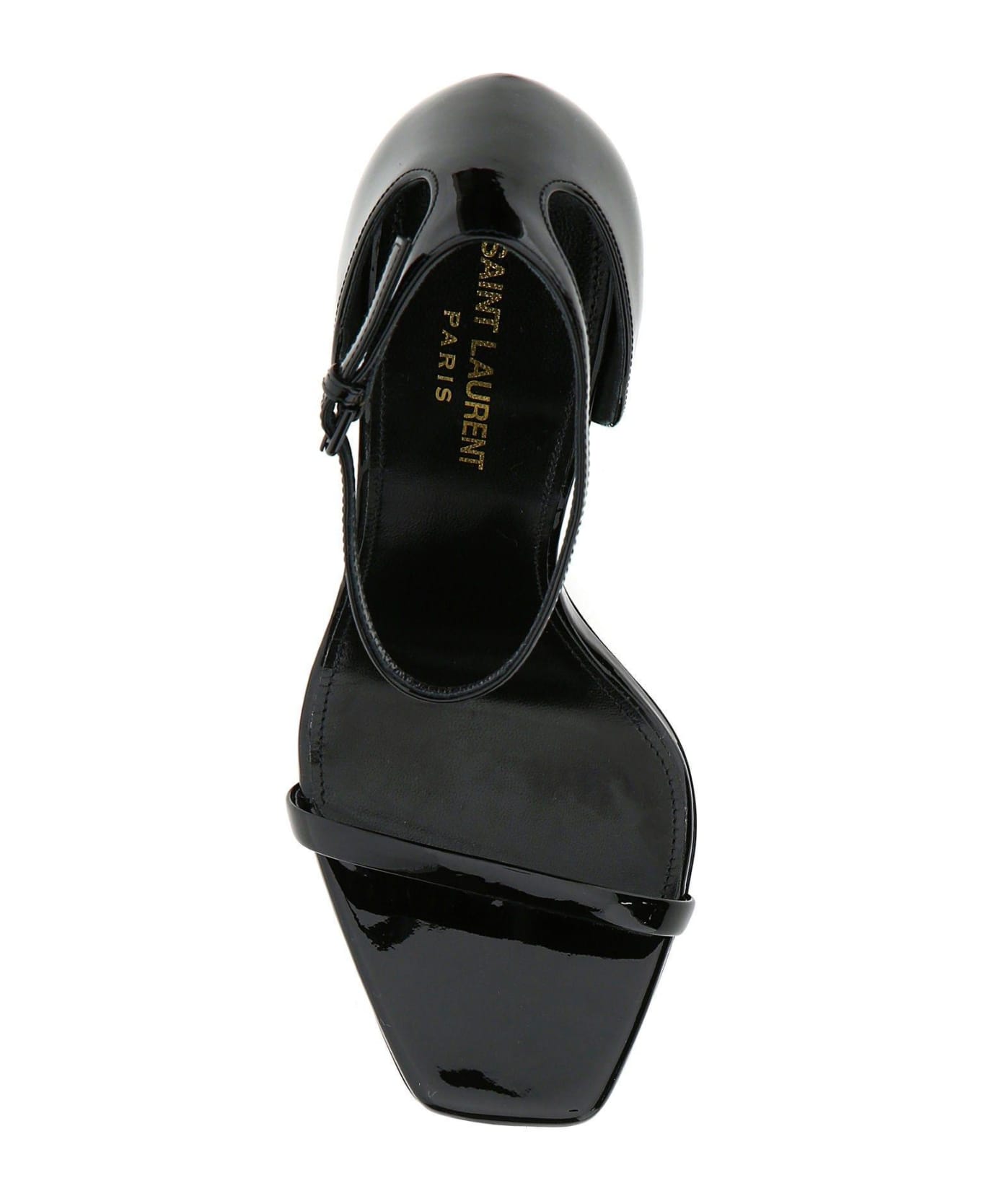 Saint Laurent Black Leather Opyum 110 Sandals - Black サンダル