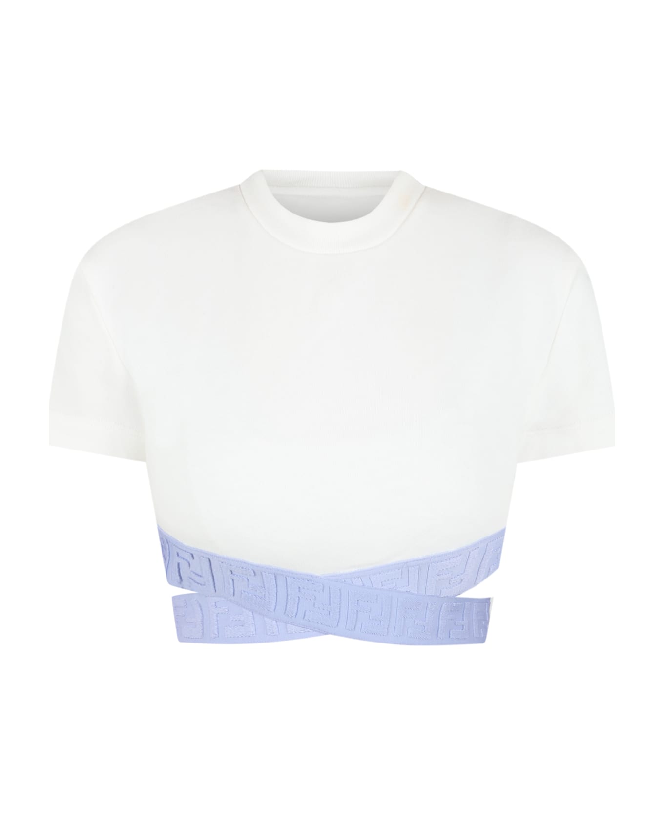 Fendi White T-shirt For Girl - White Tシャツ＆ポロシャツ