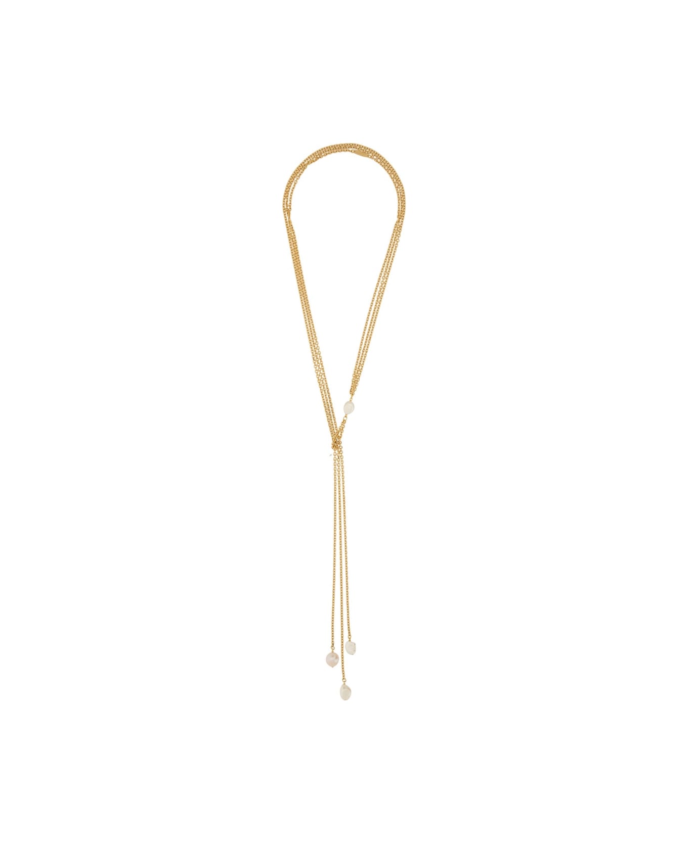Golden Goose Necklace With Pearls - GOLD