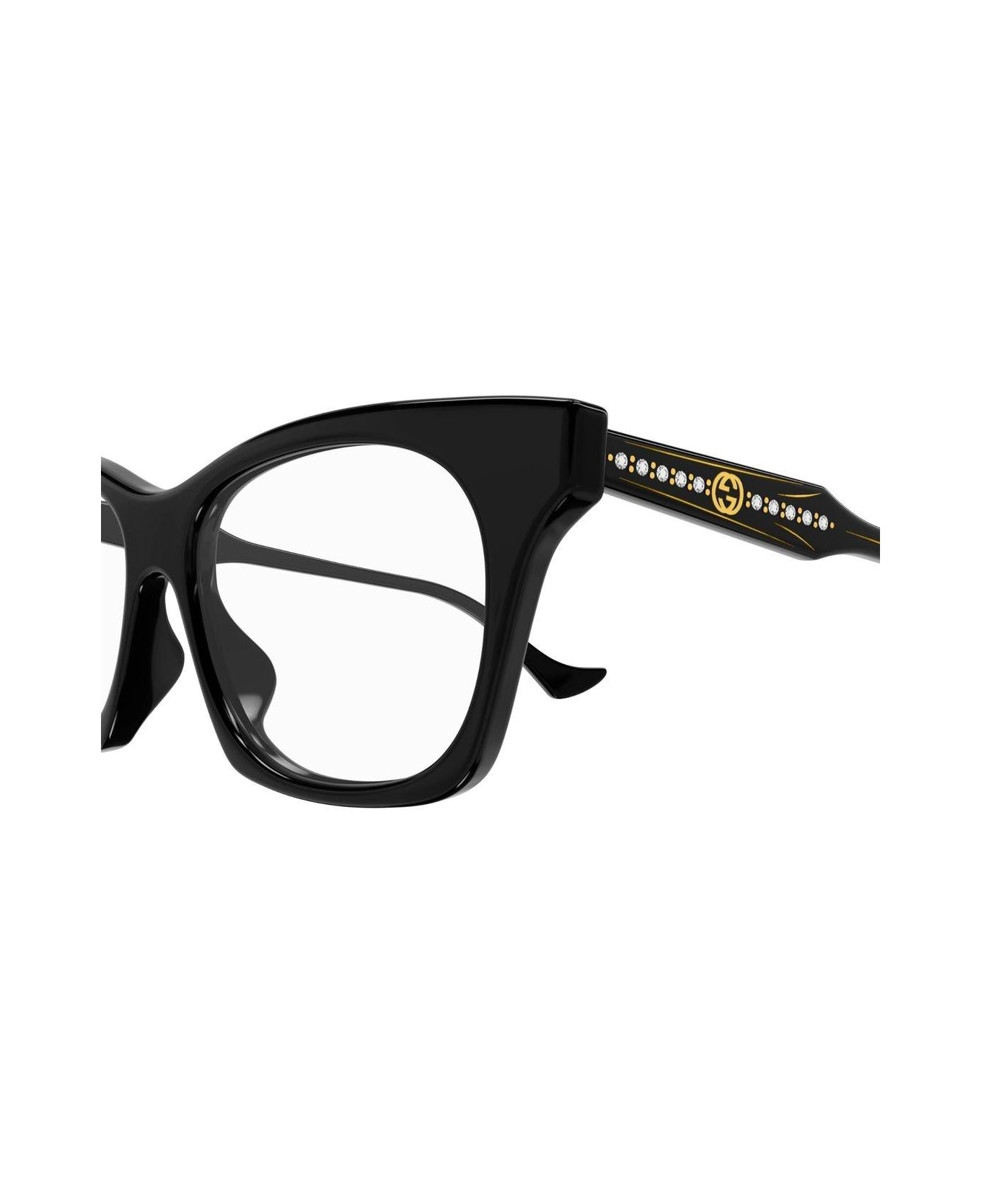 Gucci Eyewear Cat Eye Frame Glasses Glasses - 001 BLACK BLACK TRANSPARENT