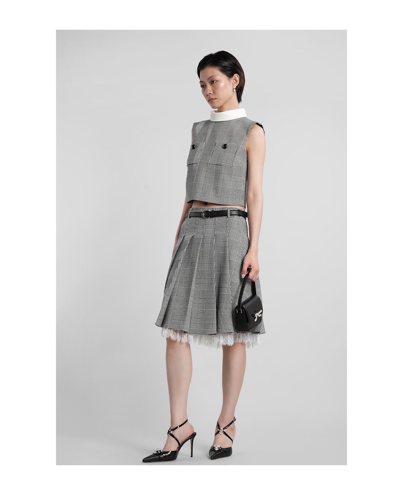 self-portrait Skirt In Black Polyester - BLACK