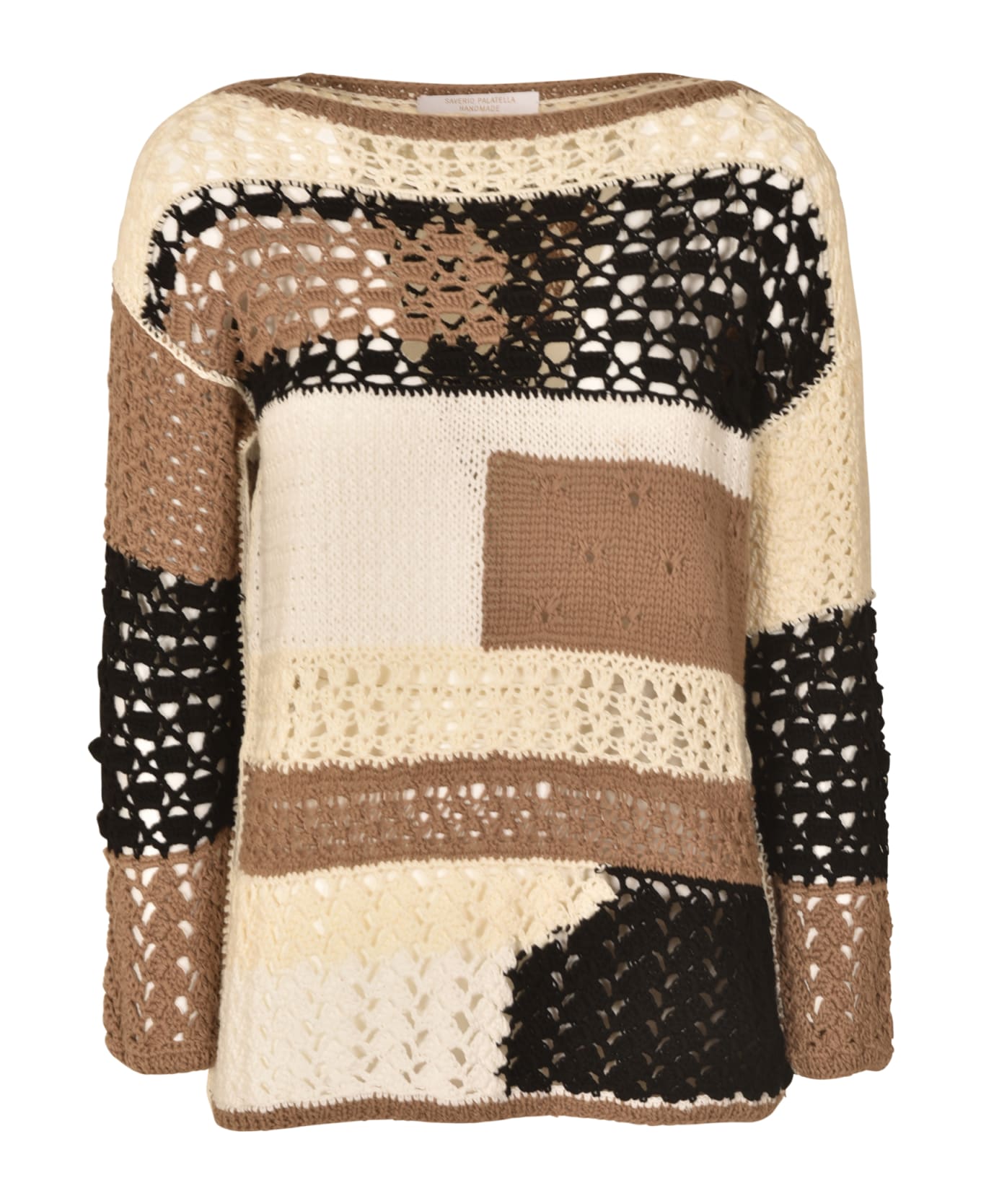 Saverio Palatella Crochet Knit Sweater - Natural ニットウェア