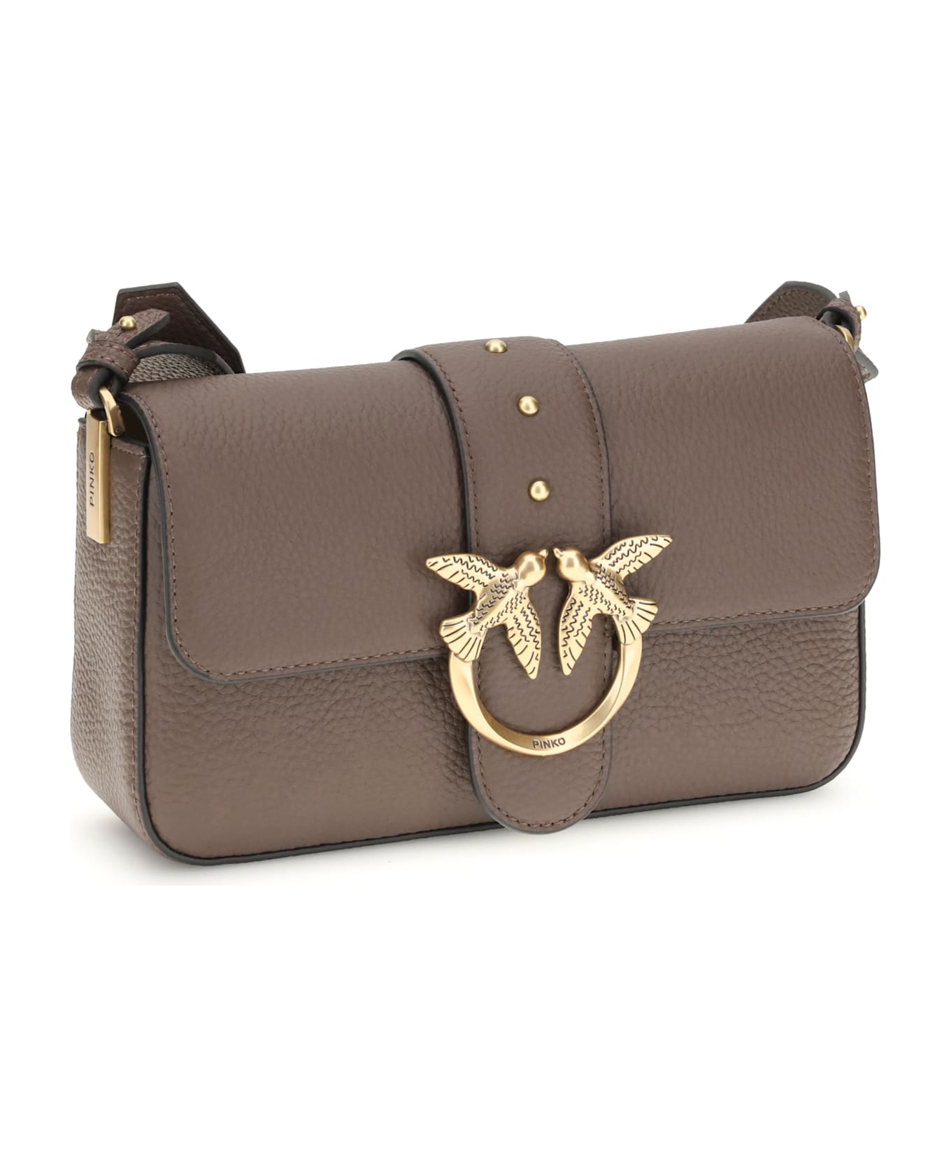 Pinko Love Leather Shoulder Bag